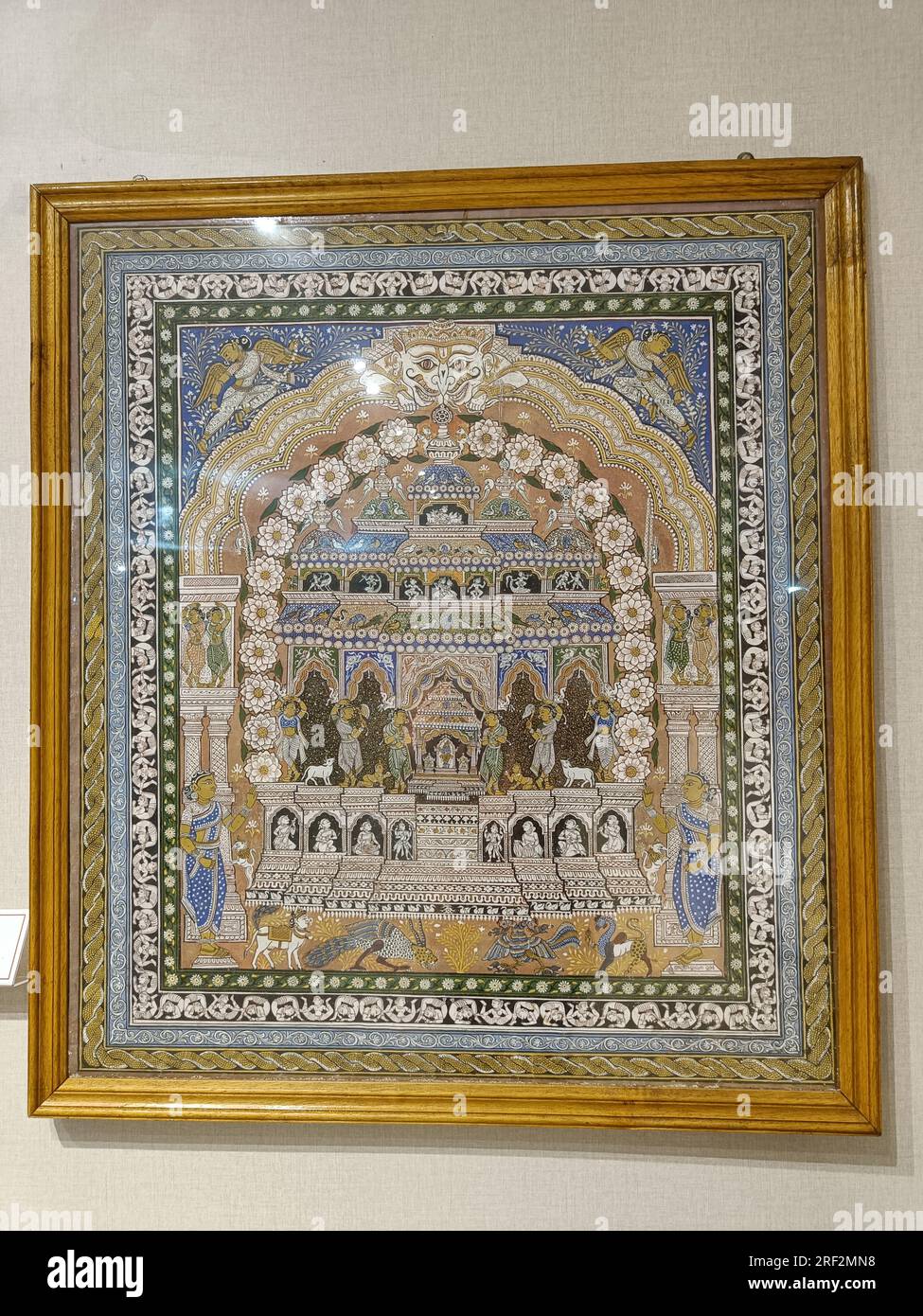 Gopis adorava Krishna in forma Pattachitra Foto Stock