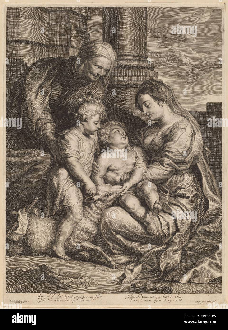 "Schelte Adams Bolswert, in onore di Sir Peter Paul Rubens, la Vergine col bambino con Sant'Anna e San Giovanni, incisione su carta lastricata, lastra: 44,4 x 33 cm (17 1/2 x 13 pollici) Foglio: 45,2 x 33,3 cm (17 13/16 x 1/8 pollici), Ailsa Mellon Bruce Fund, 2008.91.1' Foto Stock