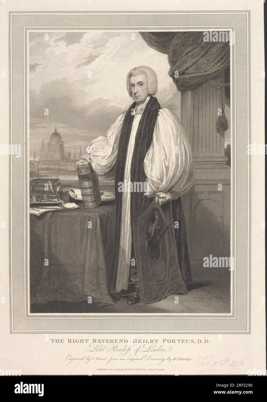 Reverendo Beilby Porteus, Lord Vescovo di Londra 1809 di Charles Picart Foto Stock