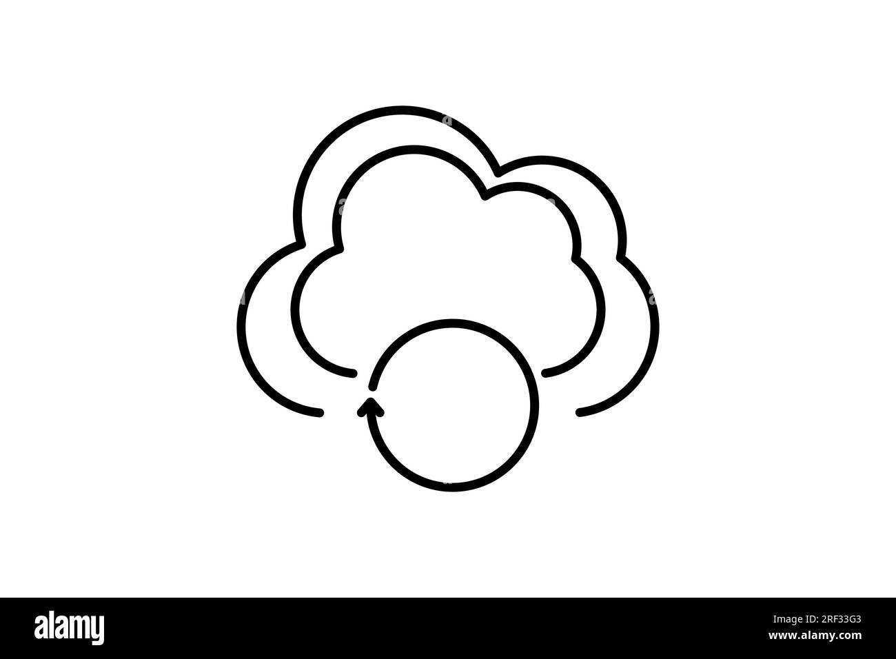 Icona di sincronizzazione cloud. icona relativa alle impostazioni di sincronizzazione e backup ad alto volume. stile icona linea. Semplice progettazione vettoriale modificabile Illustrazione Vettoriale