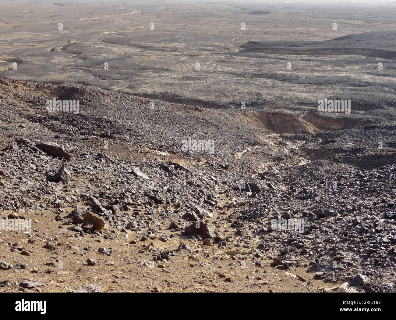 Paesaggio roccioso nel deserto libico in Egitto Foto Stock