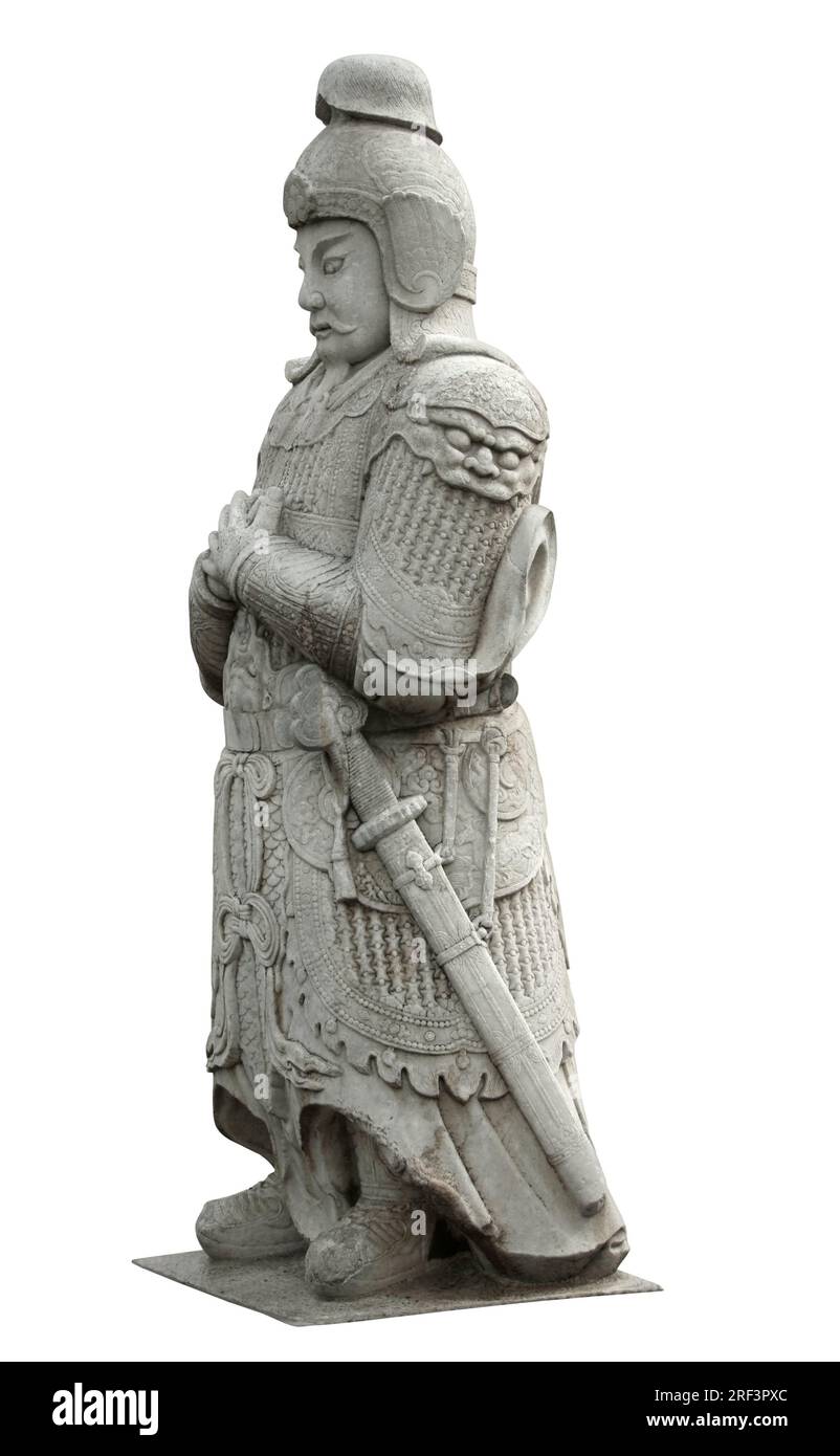 Storica scultura cinese in pietra situata presso le Tombe della dinastia Ming (situate a circa 50 chilometri a nord della città di Pechino) in un posto appositamente selezionato Foto Stock