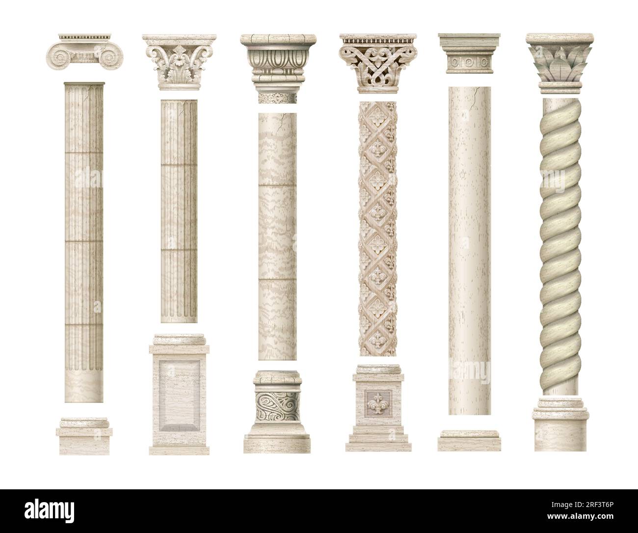 Set di vecchie colonne classiche Illustrazione Vettoriale