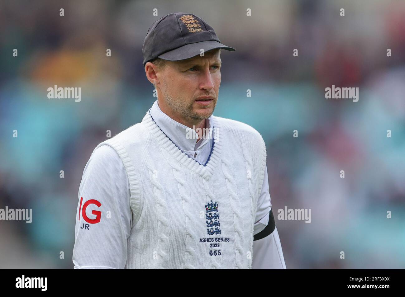 Joe Root of England during the LV= Insurance Ashes Fifth test Series Day Five England vs Australia at the Kia Oval, Londra, Regno Unito, 31 luglio 2023 (foto di Mark Cosgrove/News Images) Foto Stock