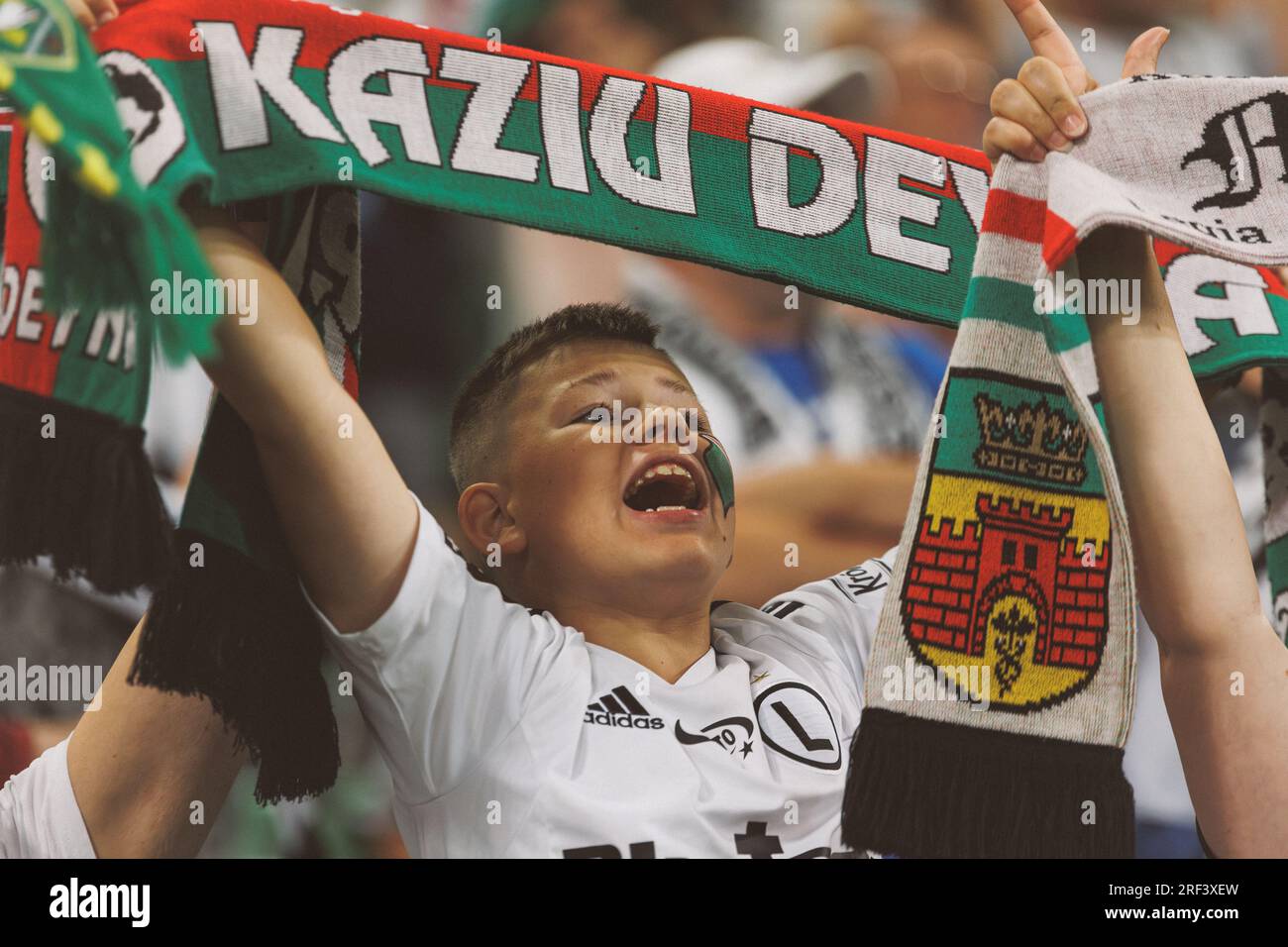 Nacho Monsalve durante la partita PKO BP Ekstraklasa 2023/24 tra Legia Warszawa e LKS Lodz allo Stadio municipale di Legia di Marshall Józef Piłsudski, Foto Stock