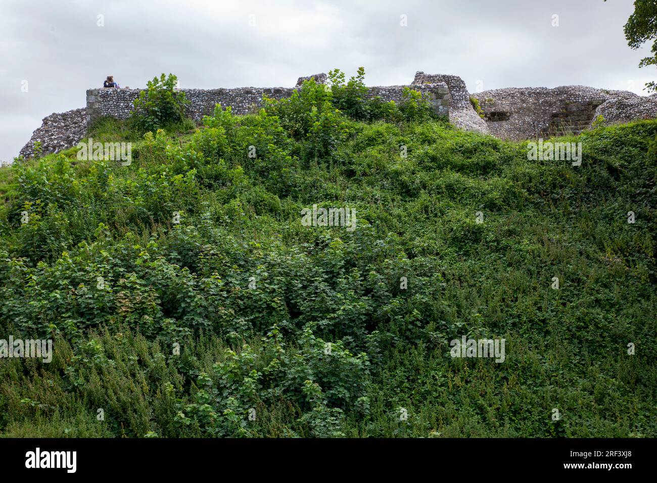 Old Sarum, il sito deserto del primo insediamento di Salisbury Foto Stock