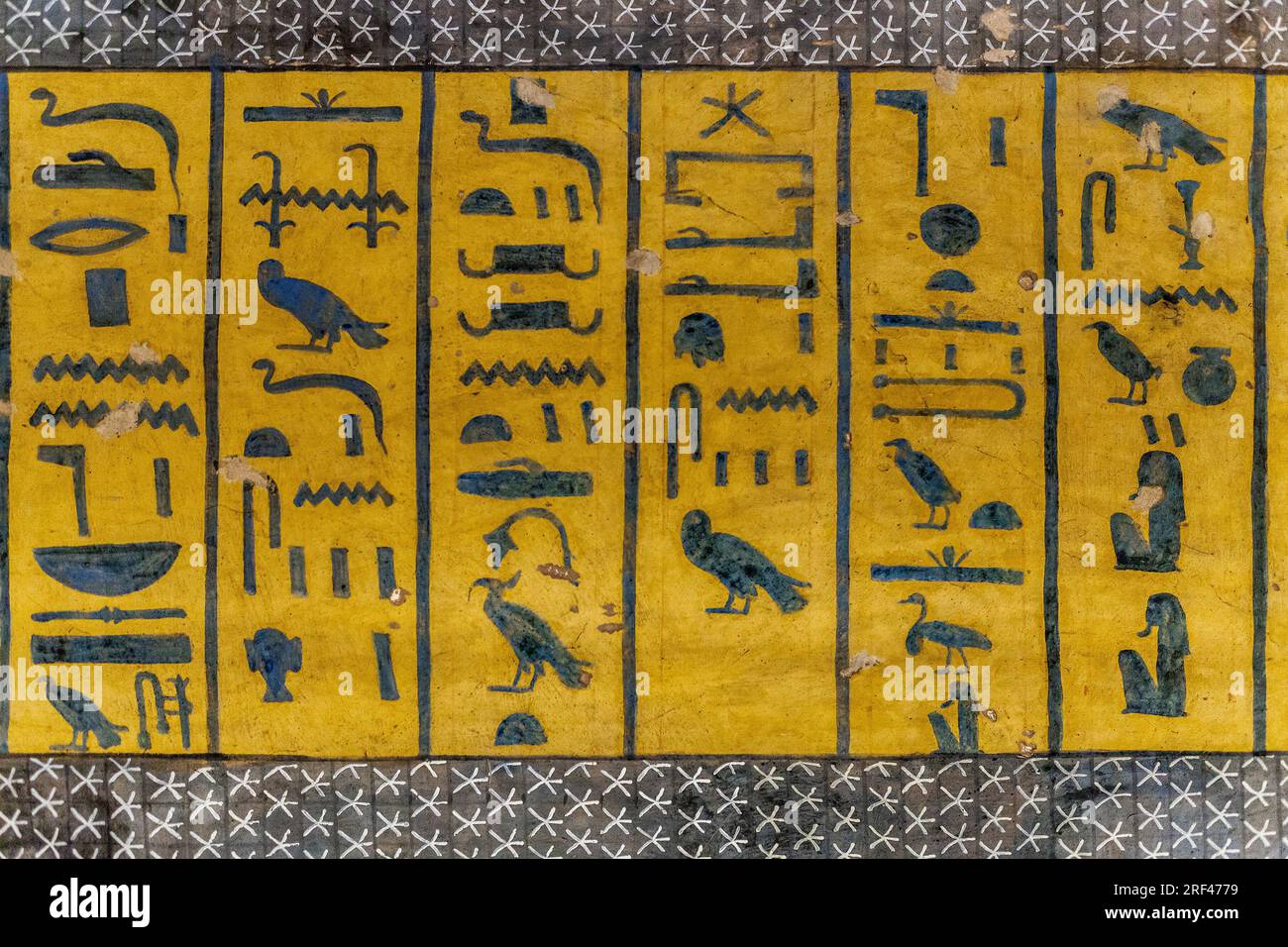 Geroglifici nella tomba di Ramses III, KV11, Valle dei Re Foto Stock