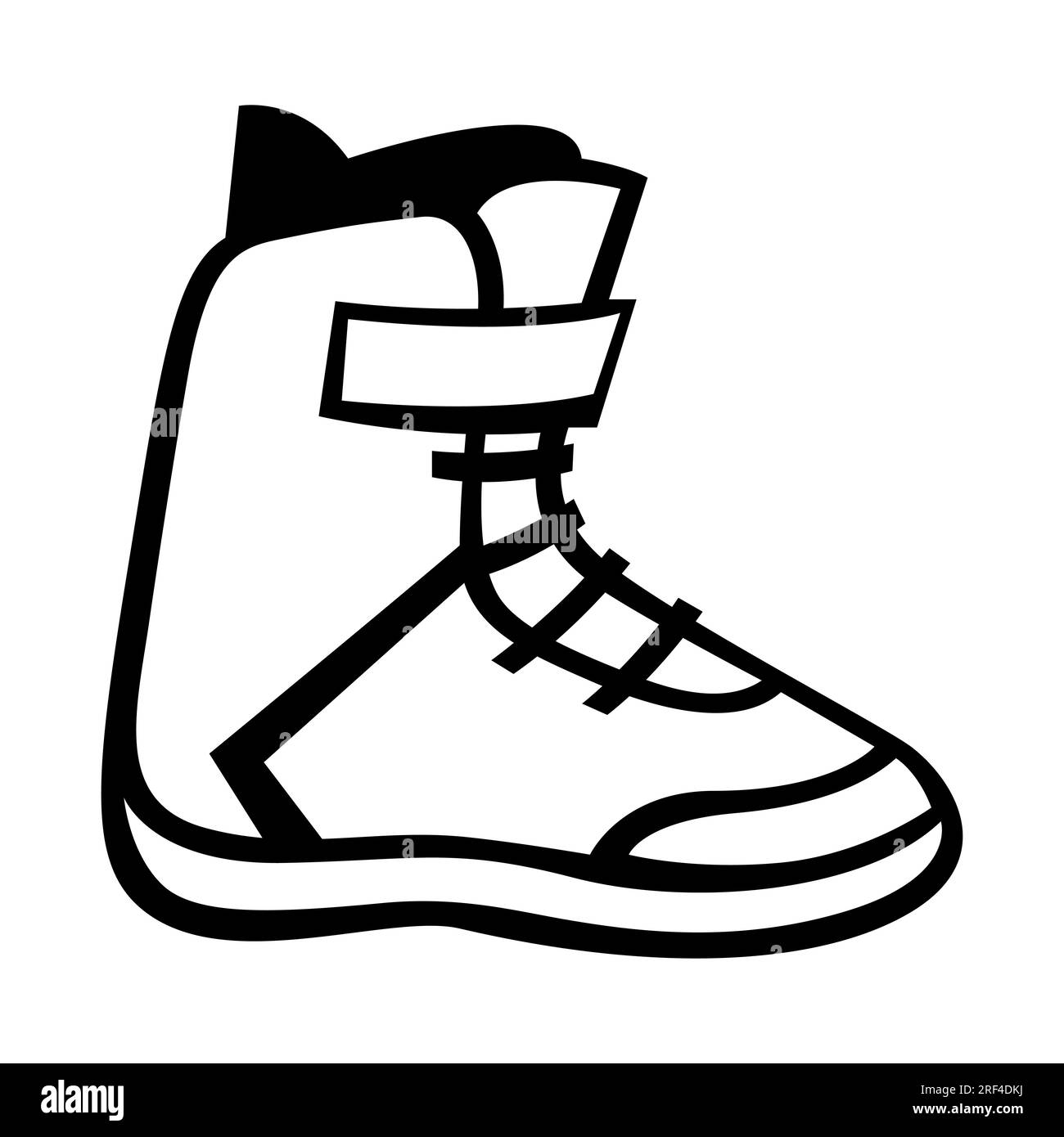 Illustrazione dello scarpone da snowboard. Oggetto o simbolo per sport invernali. Illustrazione Vettoriale