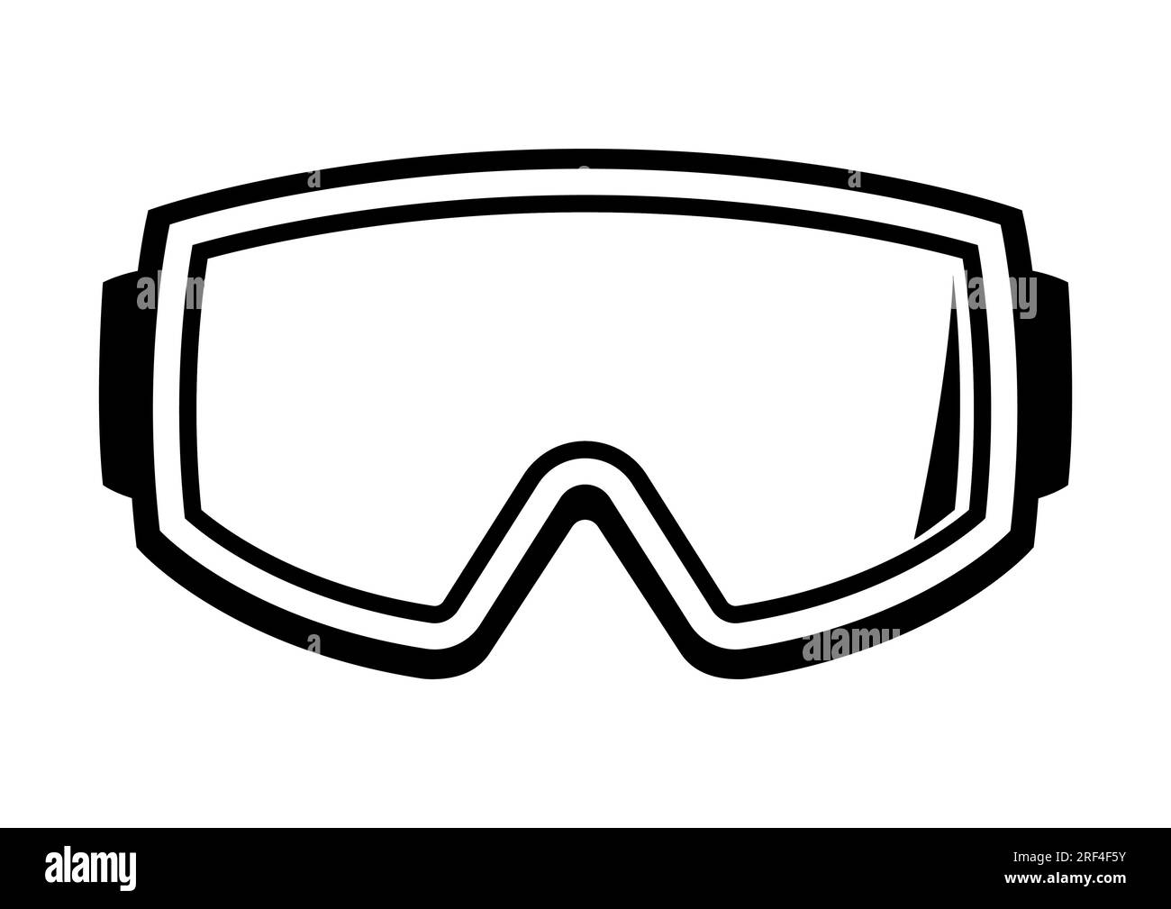 Illustrazione degli occhiali da snowboard. Oggetto o simbolo per sport invernali. Illustrazione Vettoriale