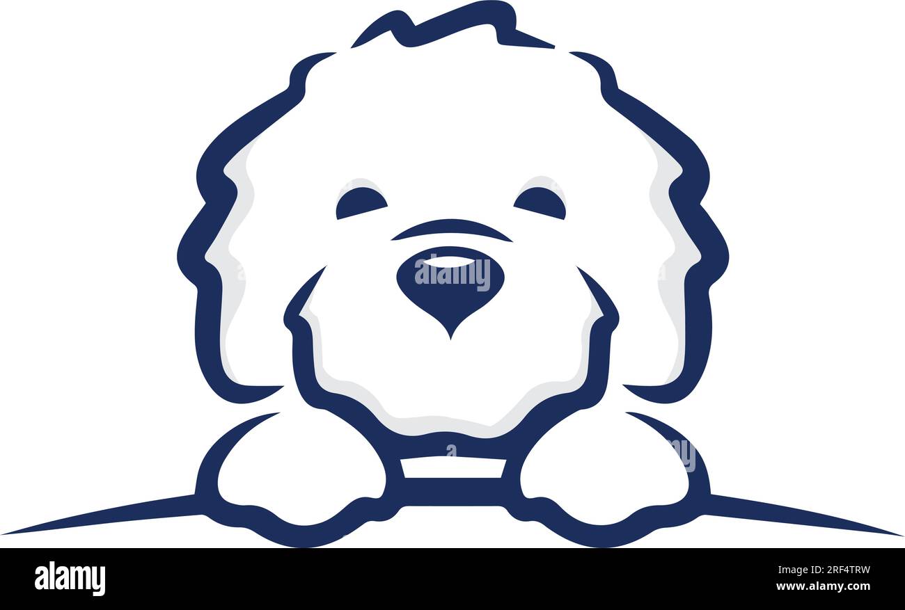 Adorabile illustrazione cucciolo blu e bianco Illustrazione Vettoriale