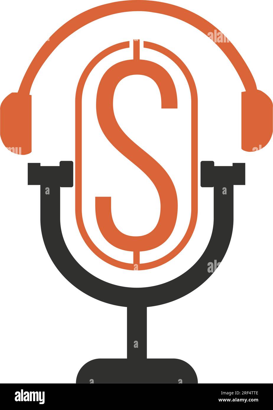 Letter S con registrazione cuffie Mike Illustrazione Vettoriale