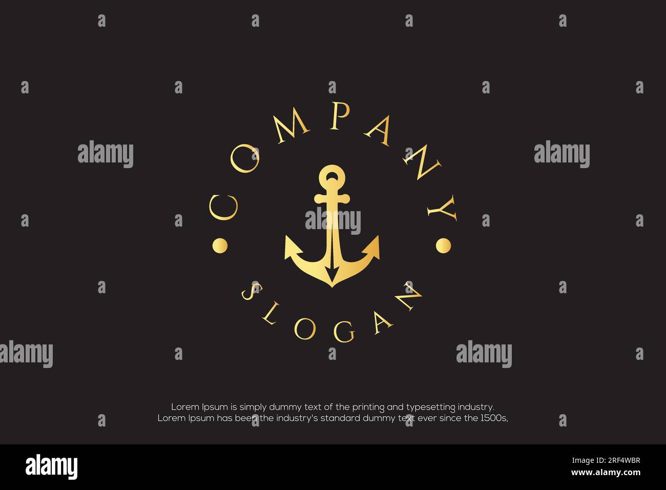 Logo Ship Anchor Wave logo creativo logo Sea Illustrazione Vettoriale