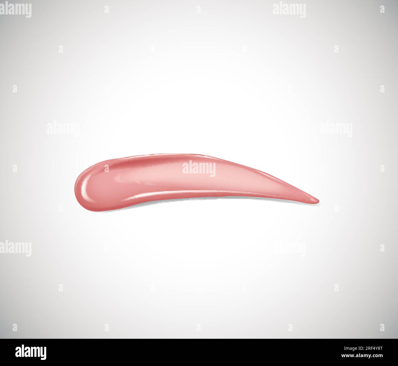 Spalmare rossetto, base liquida o crema al caramello isolata su sfondo chiaro per volantini pubblicitari, striscioni, volantini. Bellezza e cosmetici. Illustrazione Vettoriale