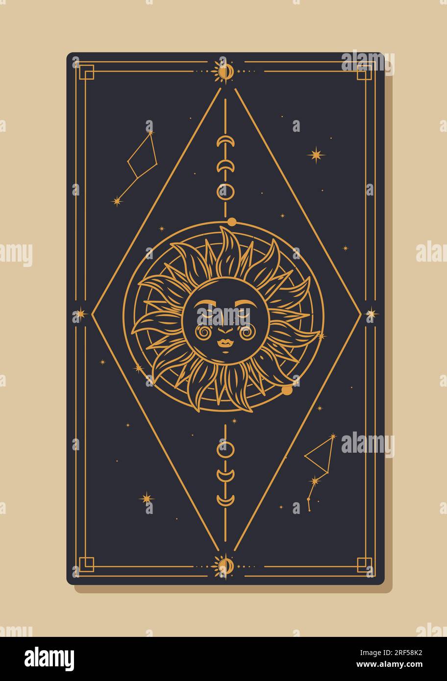 Concetto di vettore carte tarocchi magici Illustrazione Vettoriale