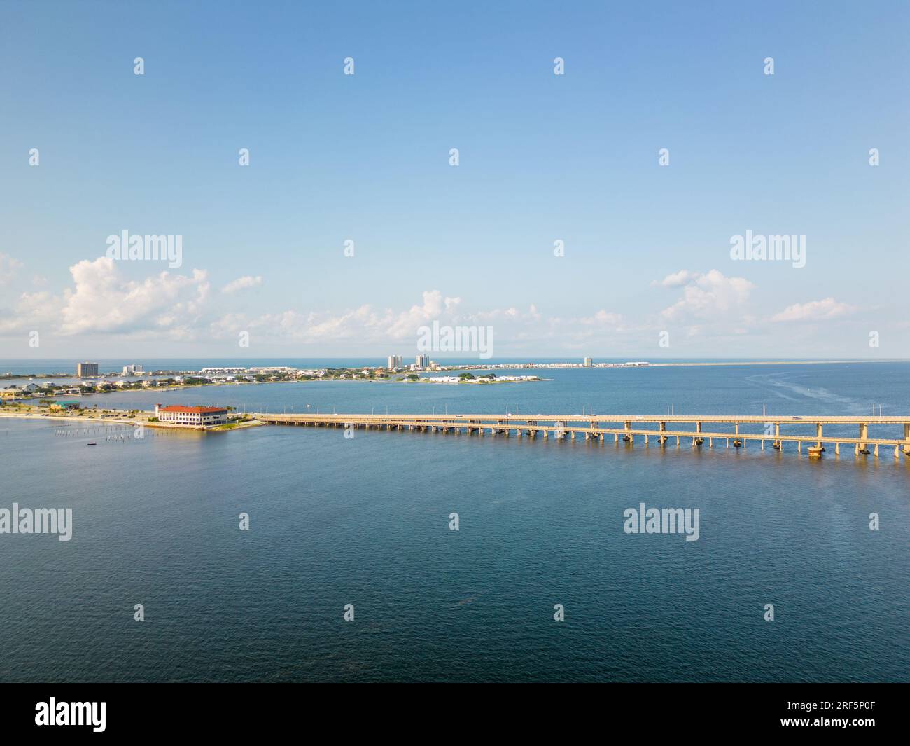 Foto aerea Ponte a pedaggio di Pensacola Beach Foto Stock