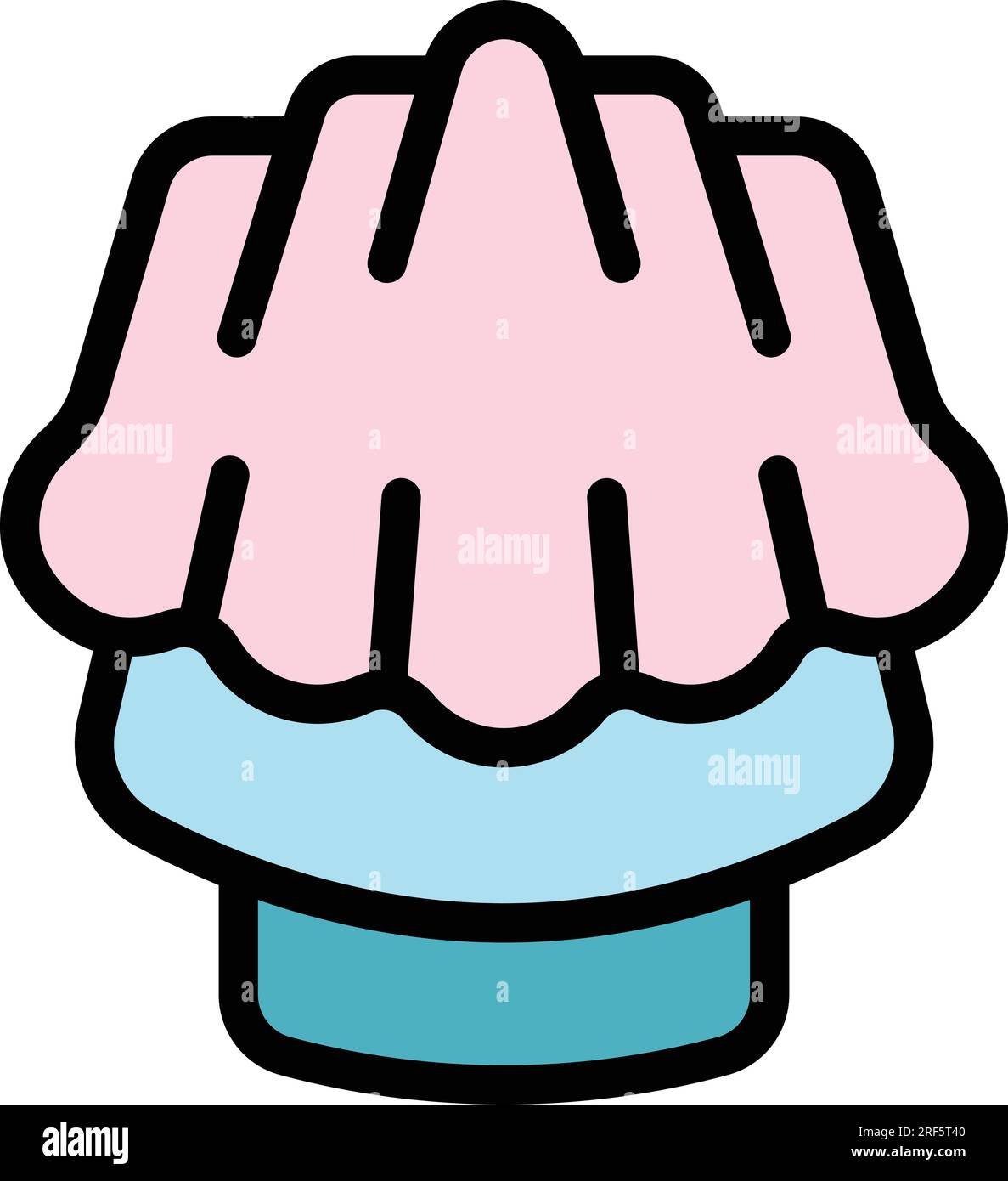 Icona gelatina brillante che delinea il vettore. Caramelle. Colore chicco dolce piatto Illustrazione Vettoriale