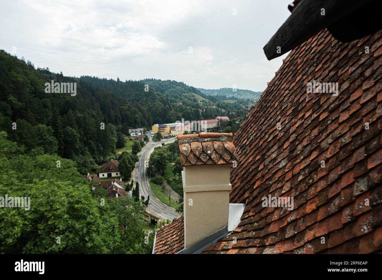 Vista della città di Brasov, della contea di Brasov, della Transilvania e della Romania Foto Stock