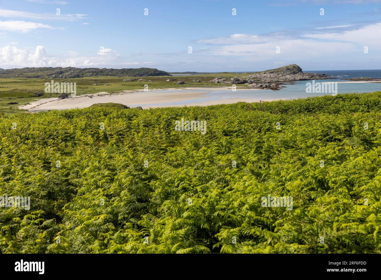 Le spiagge di Colonsay sud-occidentali a Colonsay, un'isola nelle Ebridi interne della Scozia. Si trova a circa 24 miglia a sud dell'Isola di Mull. Foto Stock