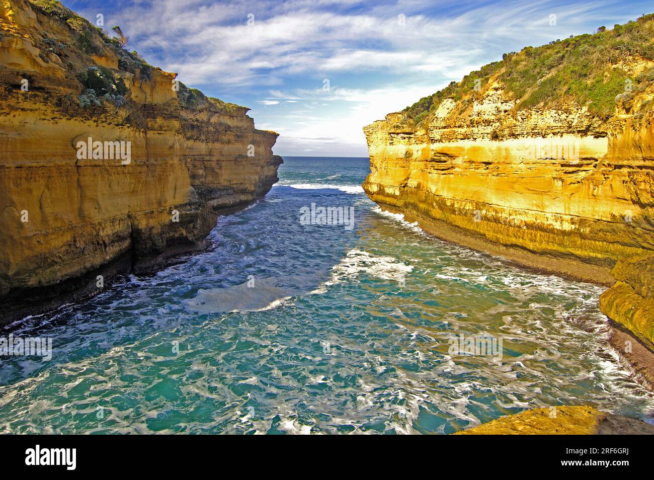 Costa rocciosa, vicino a Port Campbell, Victoria, Australia Foto Stock