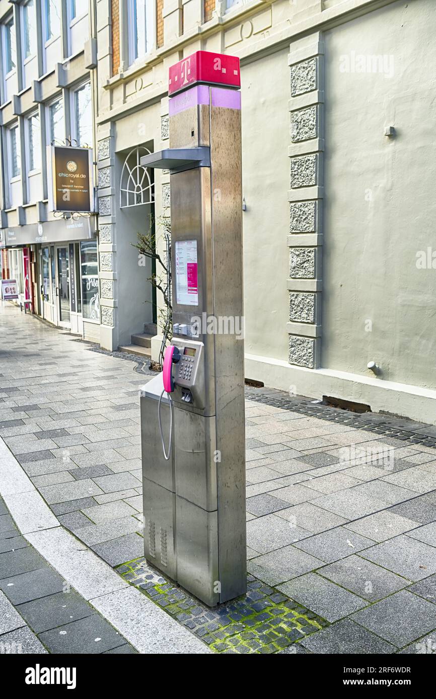 öffentliche Telefonsäule a Bergedorf, Amburgo, Germania Foto Stock