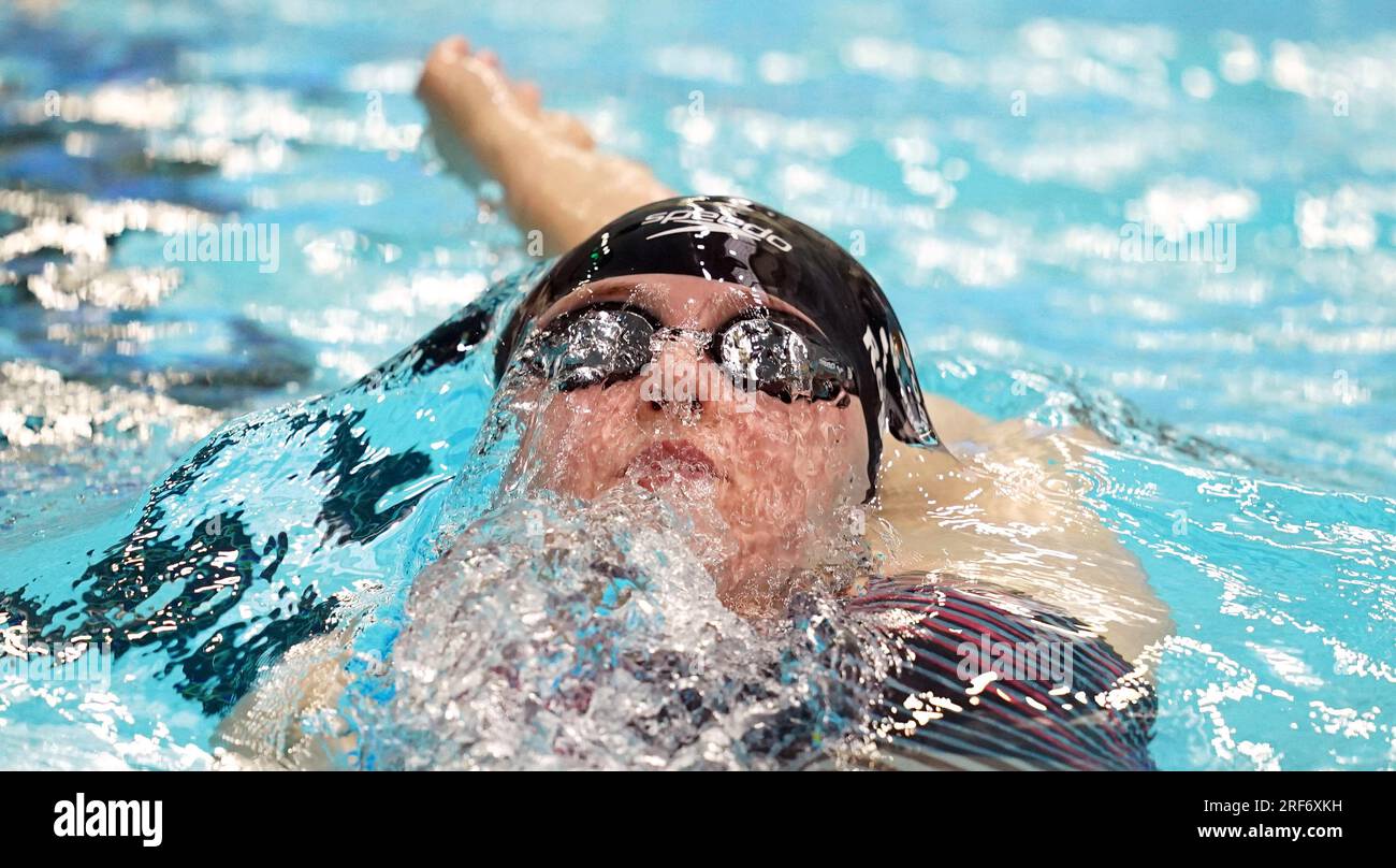 La britannica Faye Rogers in azione durante il 200m SM10 individuale Medley HEAT 2, il secondo giorno dei Campionati mondiali di nuoto Para 2023 al Manchester Aquatics Centre di Manchester. Data foto: Martedì 1 agosto 2023. Foto Stock