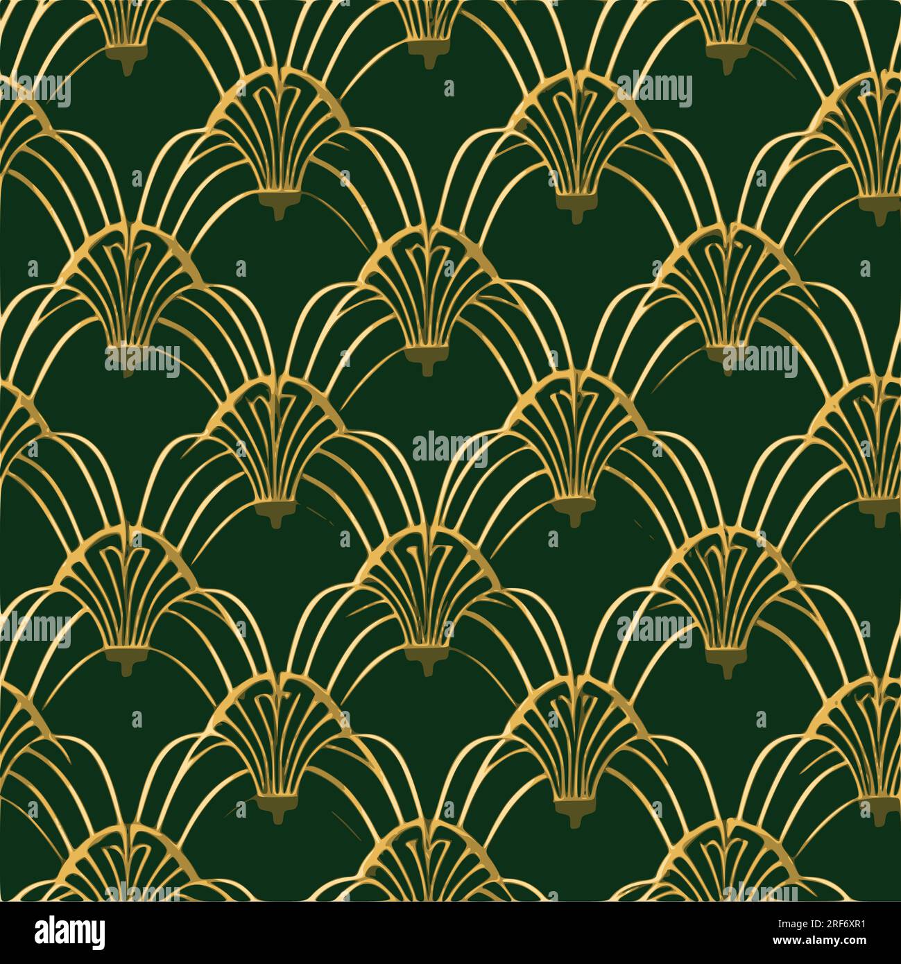 Set di motivi Art Deco. La ventola scala gli ornamenti. Decorativo geometrico. Illustrazione Vettoriale