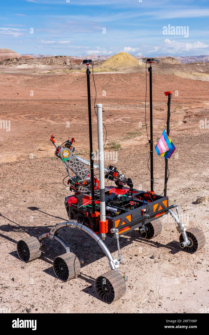 Mars Rover della Northeastern University. University Rover Challenge, Mars Desert Research Station, Utah. Team Mars Rover della Northeastern University, Boston, Foto Stock