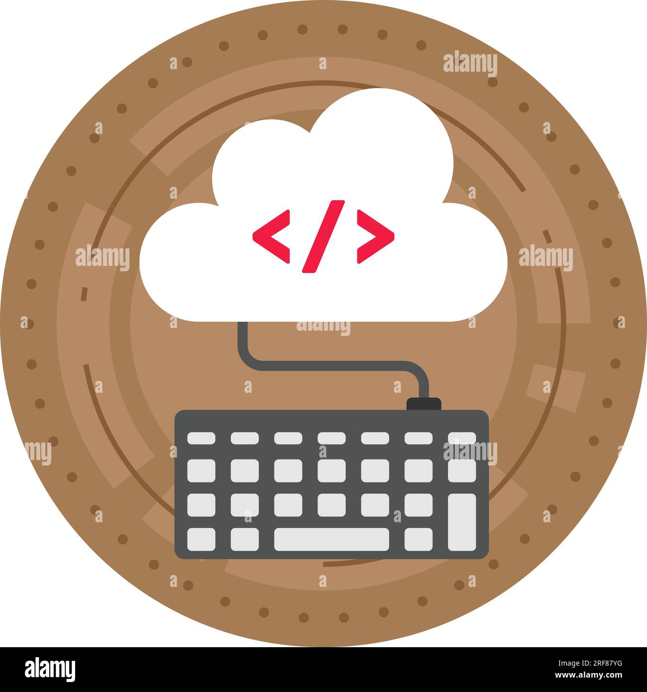 Software-as-a-service Vector Icon Design, Cloud Processing Symbol, Computing Services Sign, Web Services and Data Center Stock Illustration, Infrastru Illustrazione Vettoriale