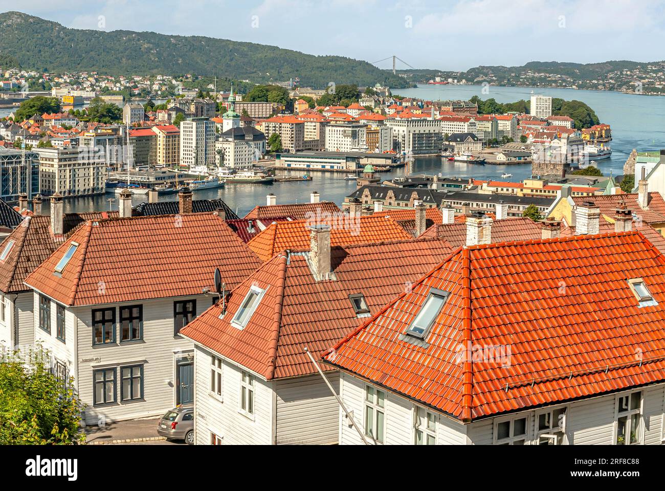 Centro storico e porto di Bergen, Norvegia Foto Stock