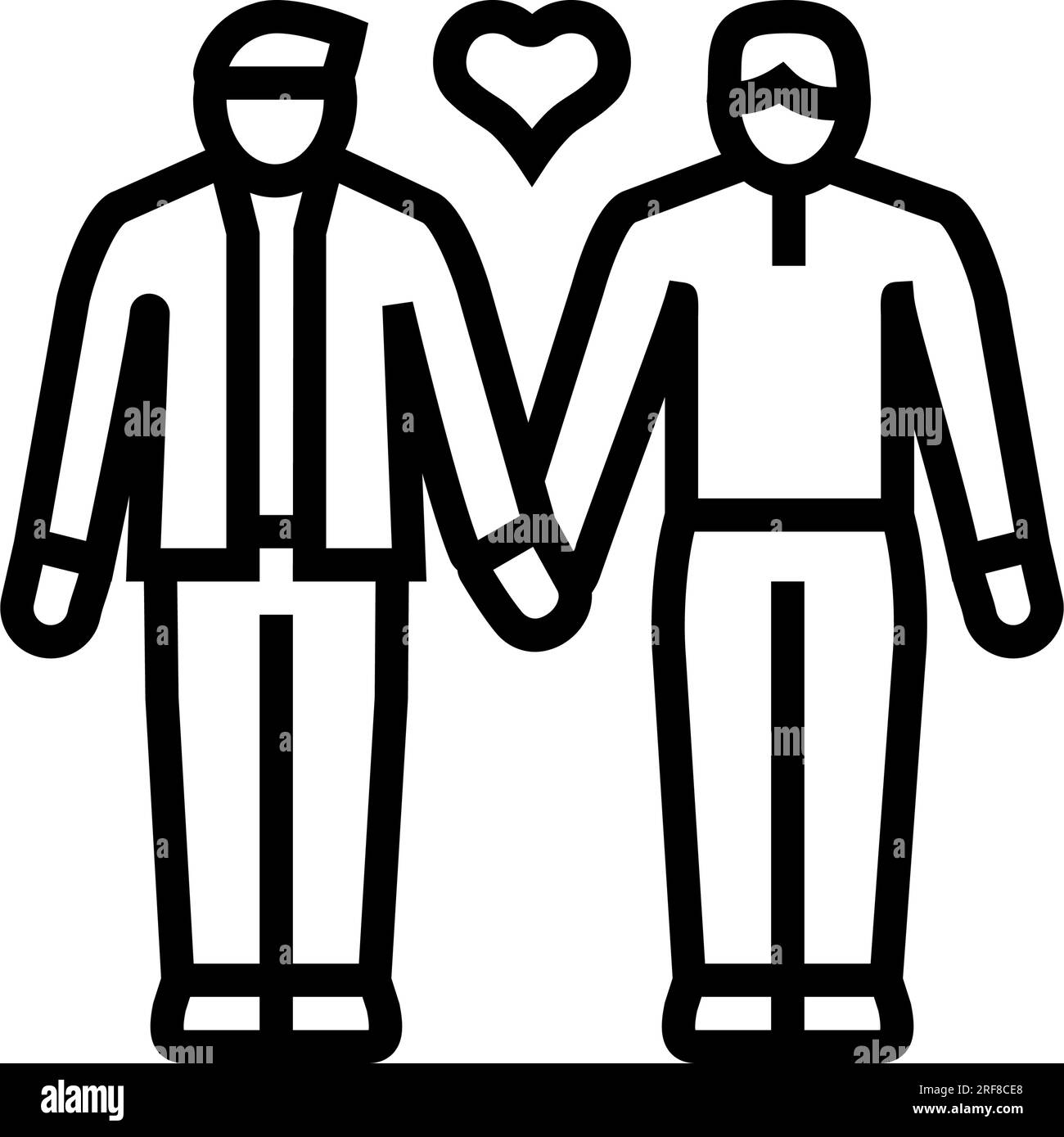 illustrazione vettoriale dell'icona della linea amore gay lgbt Illustrazione Vettoriale