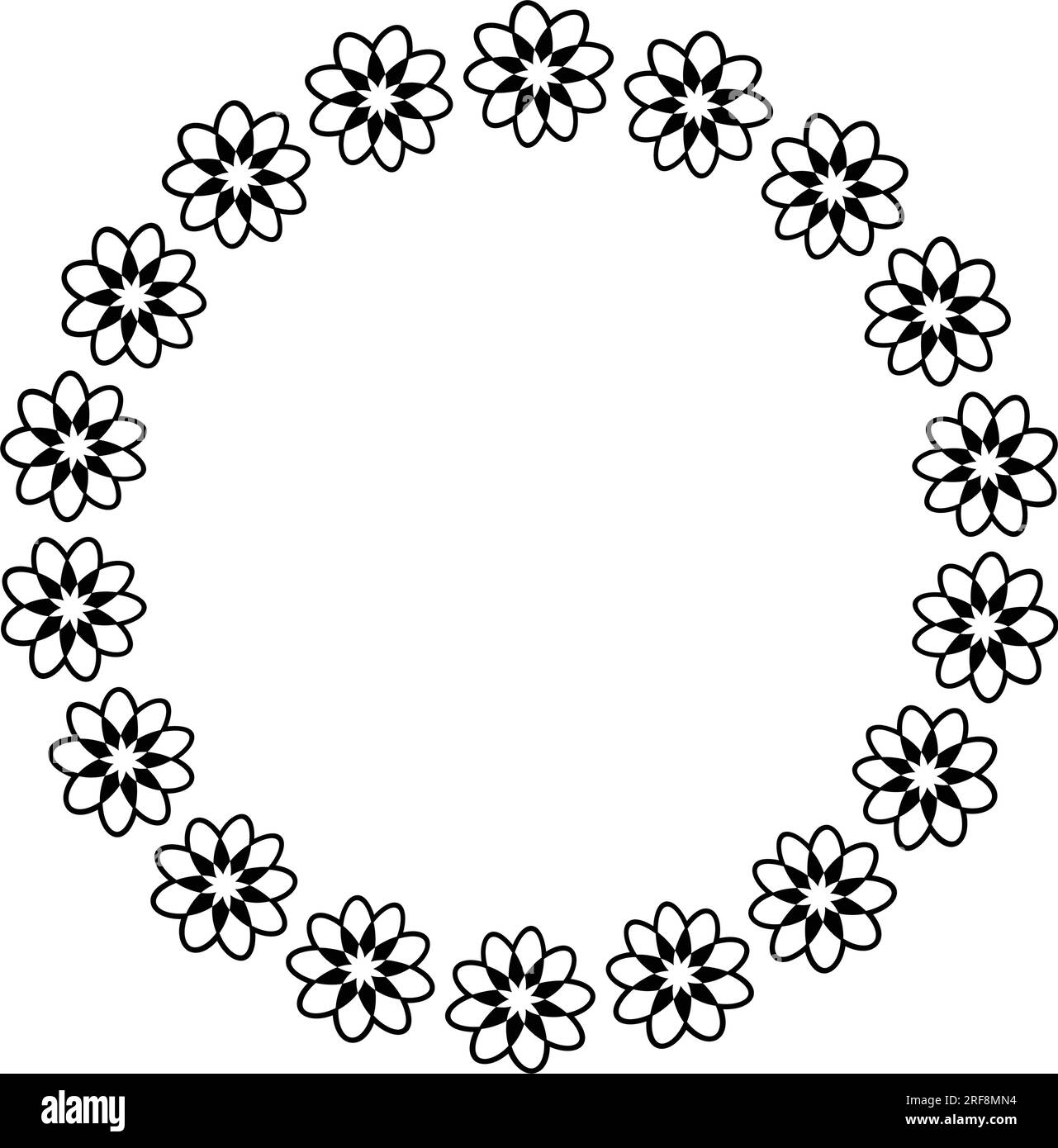 Design con bordo floreale ghiera con cornice floreale arrotondata per ornamenti decorativi in illustrazione vettoriale Illustrazione Vettoriale Design con bordo floreale ghiera con cornice floreale arrotondata per ornamenti decorativi in illustrazione vettoriale Illustrazione Vettoriale