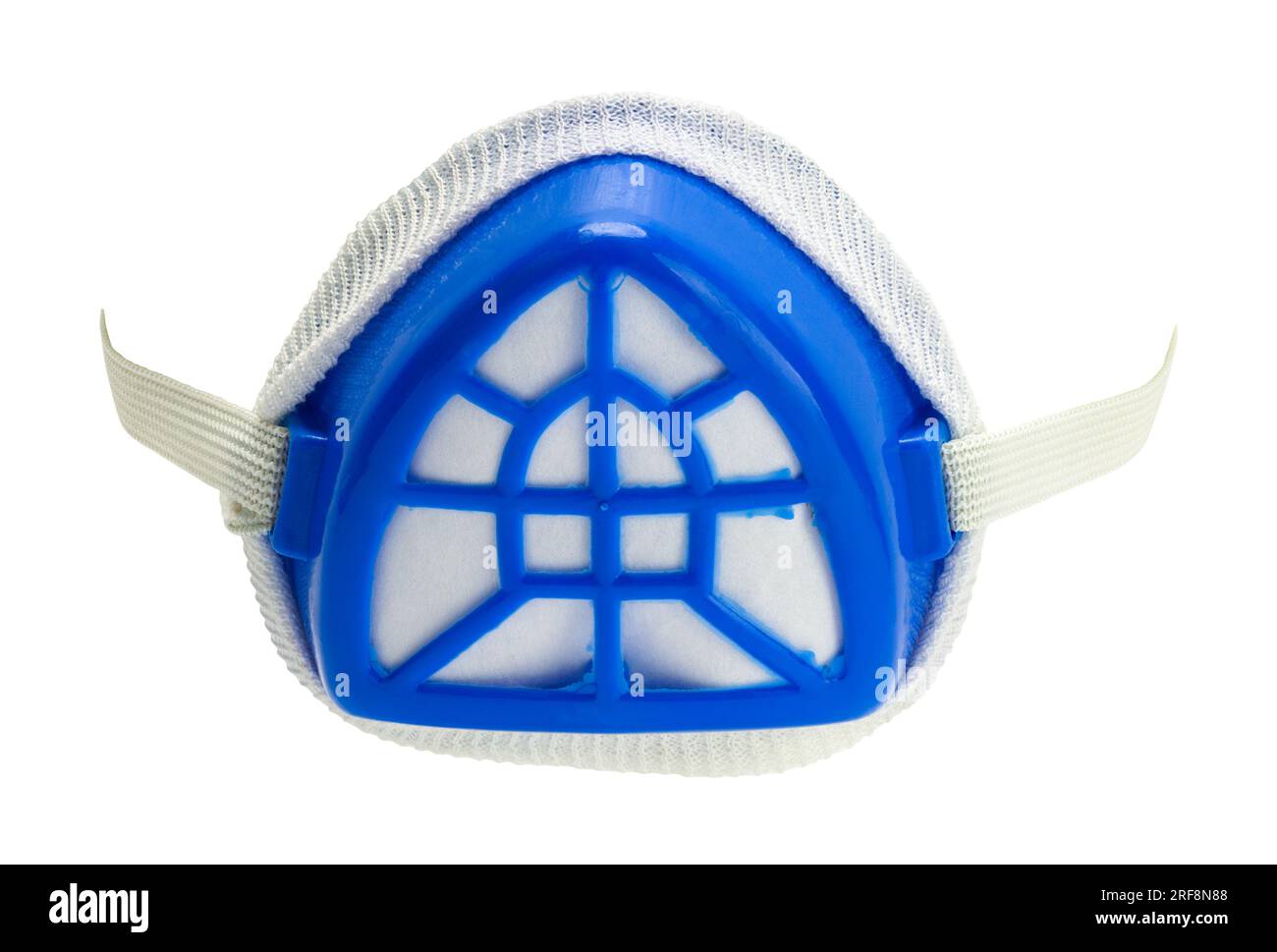 Maschera antipolvere in plastica ritaglio su bianco. Foto Stock