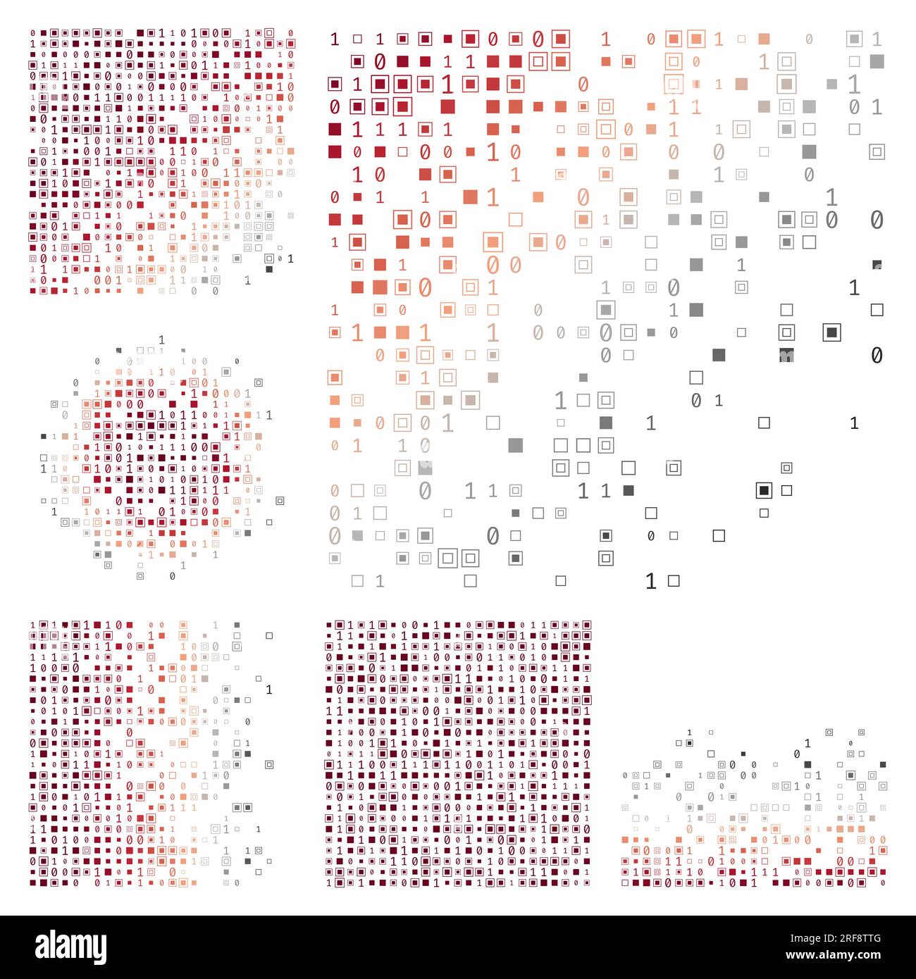 Informazioni sulla tecnologia astratta. Sfondo a tema rosso/grigio. Ripetizioni geometriche sfumate. Interessante illustrazione vettoriale. Illustrazione Vettoriale