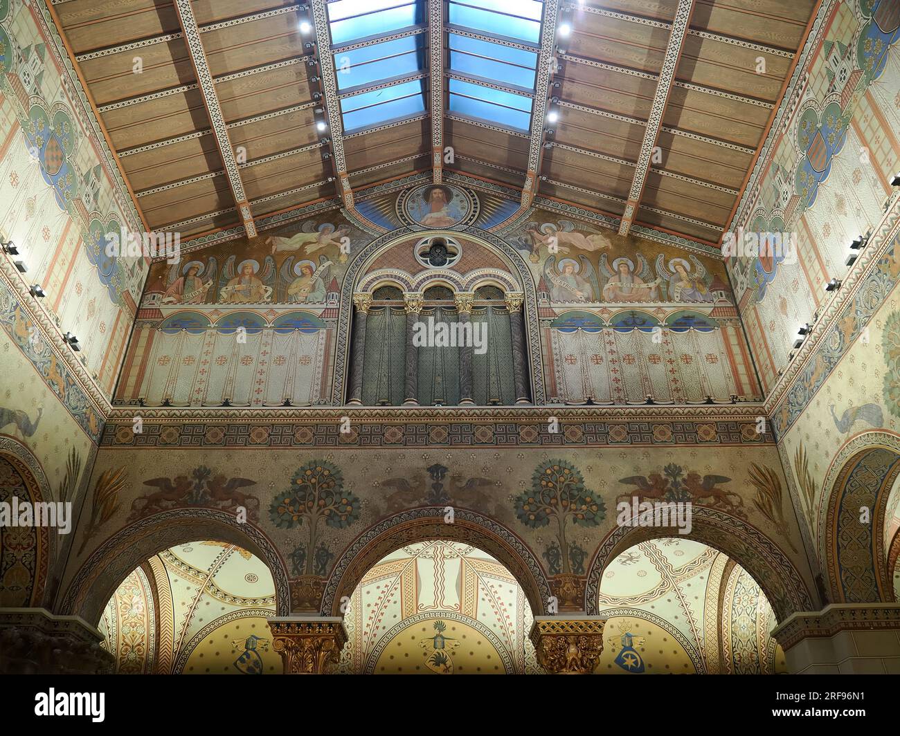 Sala rumena, Museo delle Belle Arti, Museum der Schönen Künste, Szépmuvészeti Múzeum, Piazza degli Eroi, Budapest, Ungheria Foto Stock