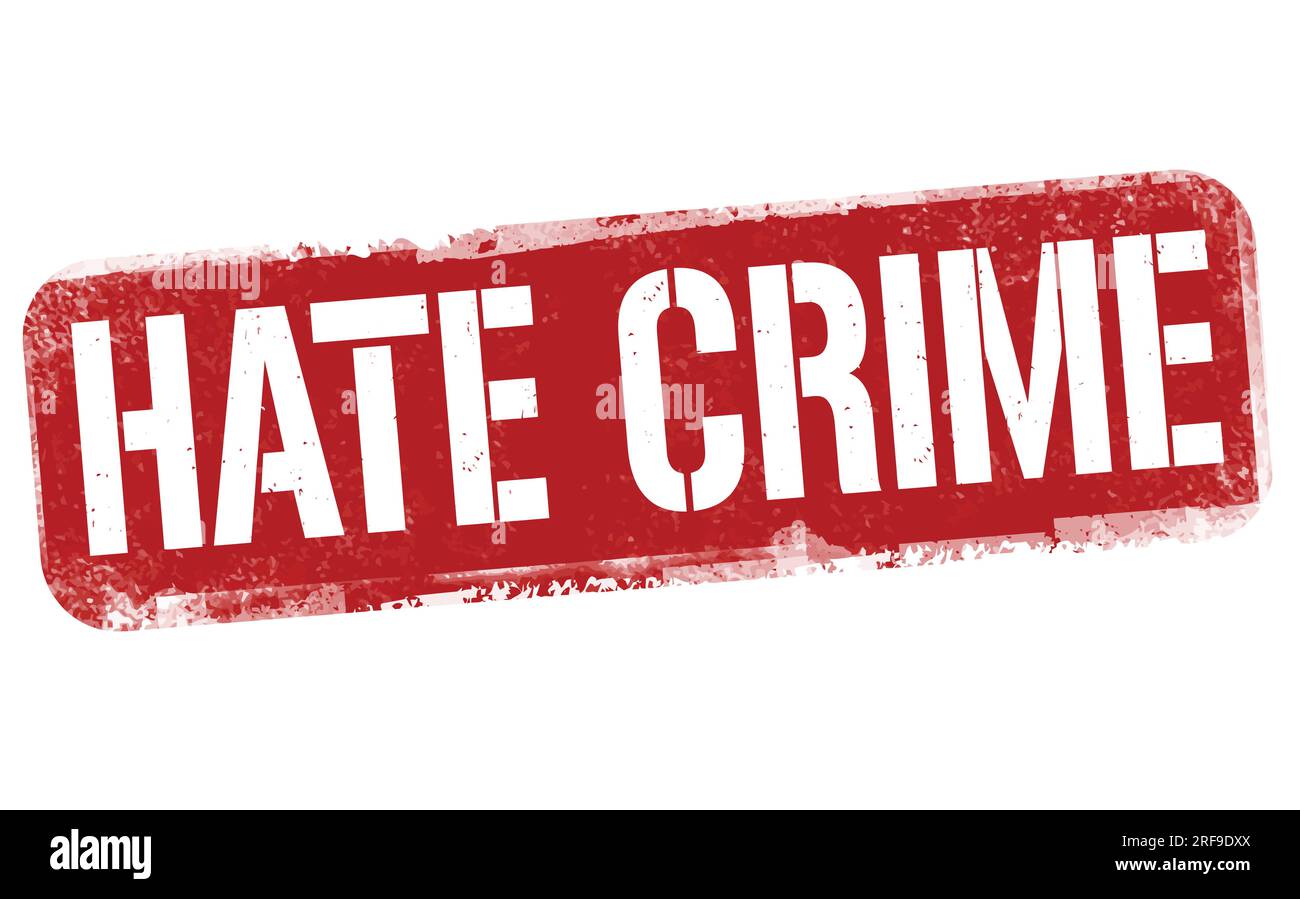 Francobollo in gomma grunge Hate Crime su sfondo bianco, illustrazione vettoriale Illustrazione Vettoriale