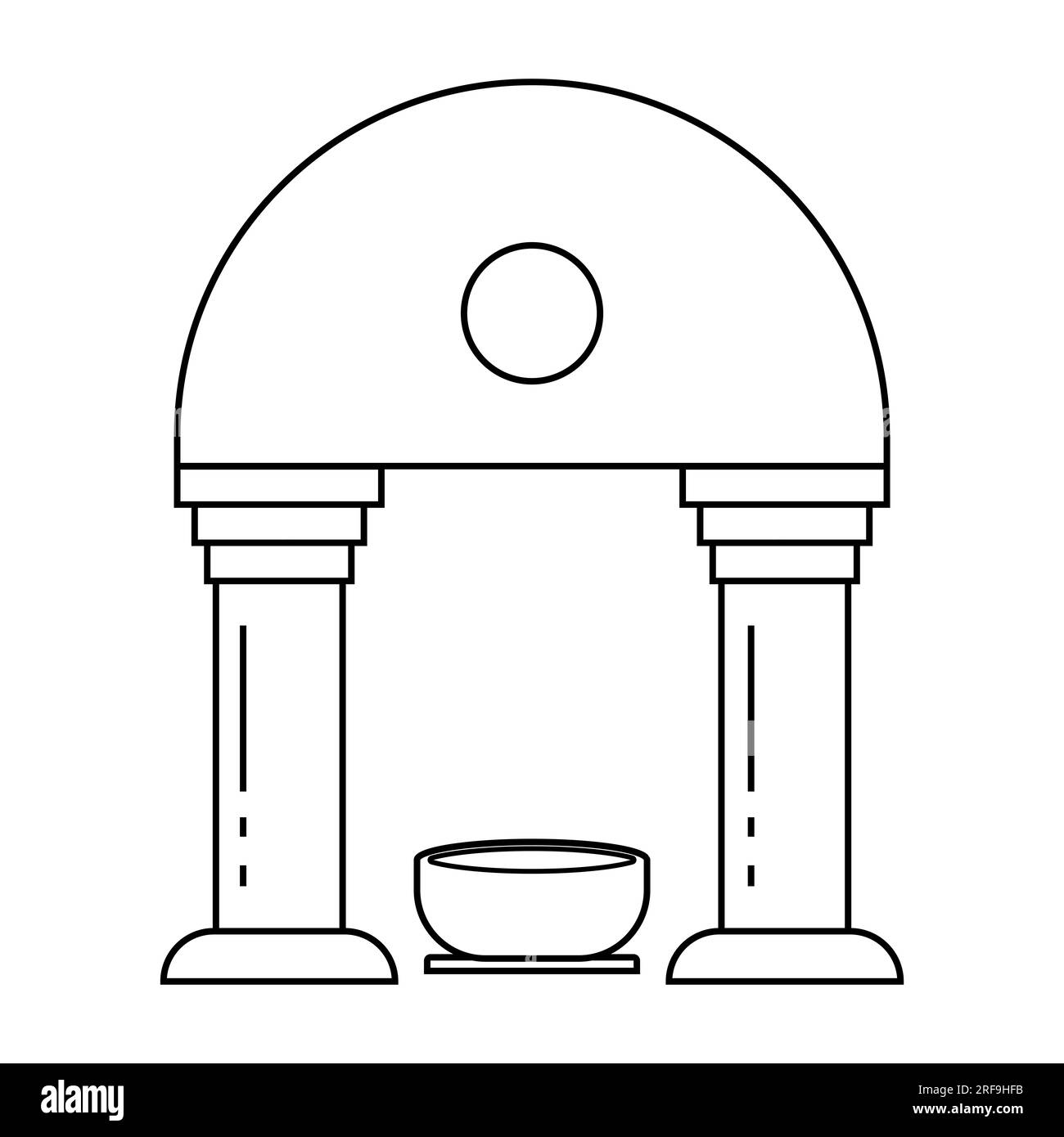 icona caldarium disegno simbolo illustrazione vettoriale Foto Stock