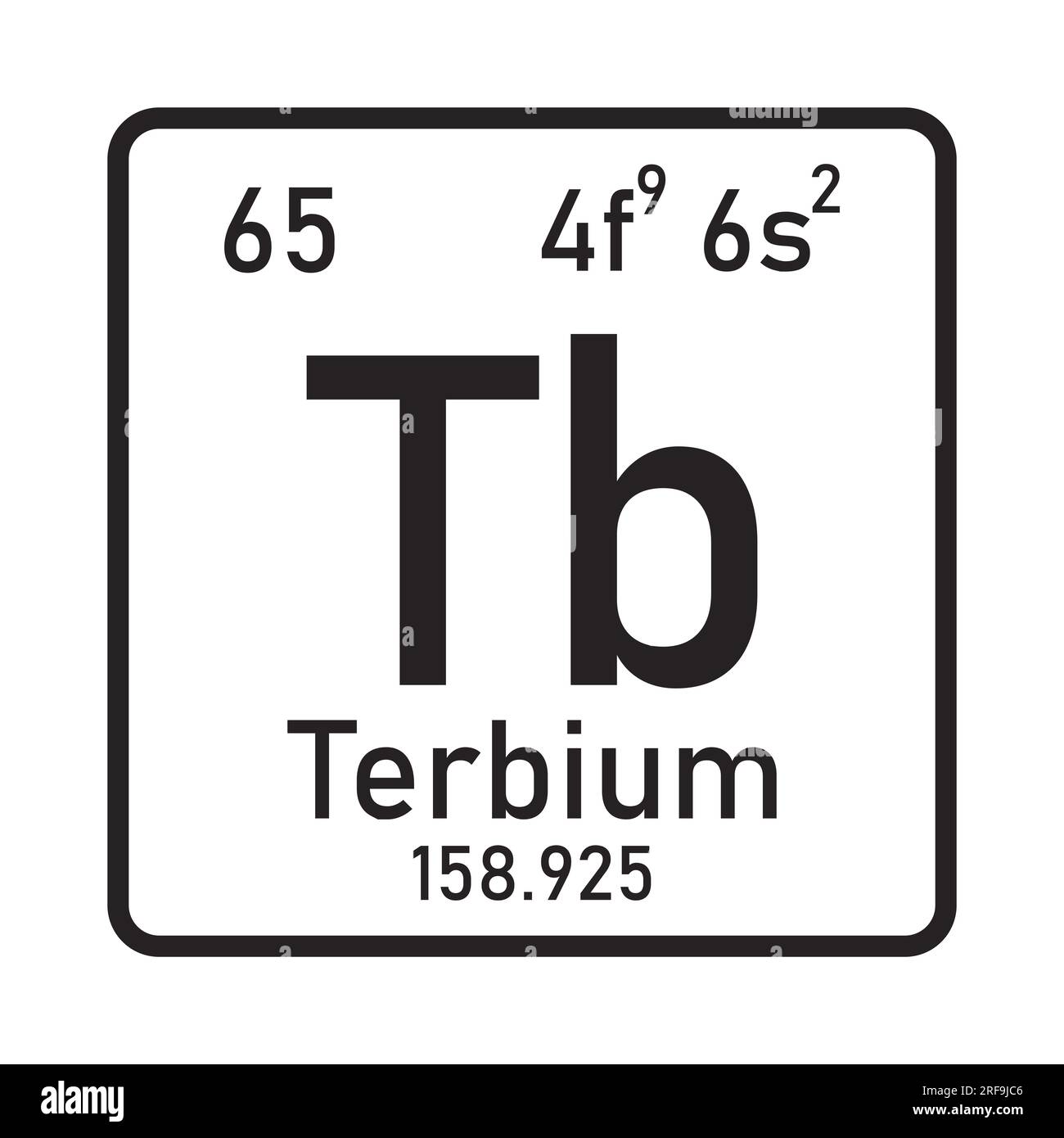 Icona elemento terbio disegno simbolo illustrazione vettoriale Foto Stock