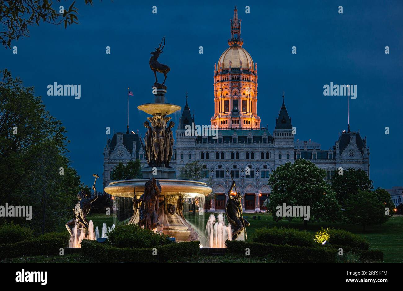 Fontana di Corning Connecticut State Capitol   Hartford, Connecticut, Stati Uniti d'America Foto Stock