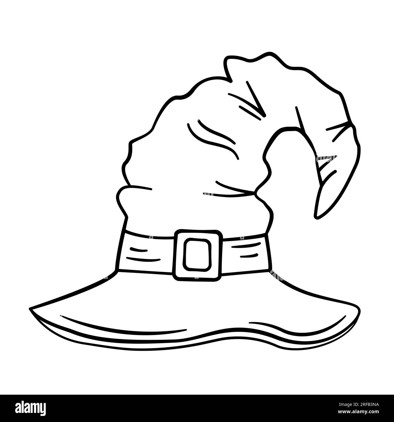 Cappello da strega illustrazione Foto e Immagini Stock in Bianco e Nero -  Alamy
