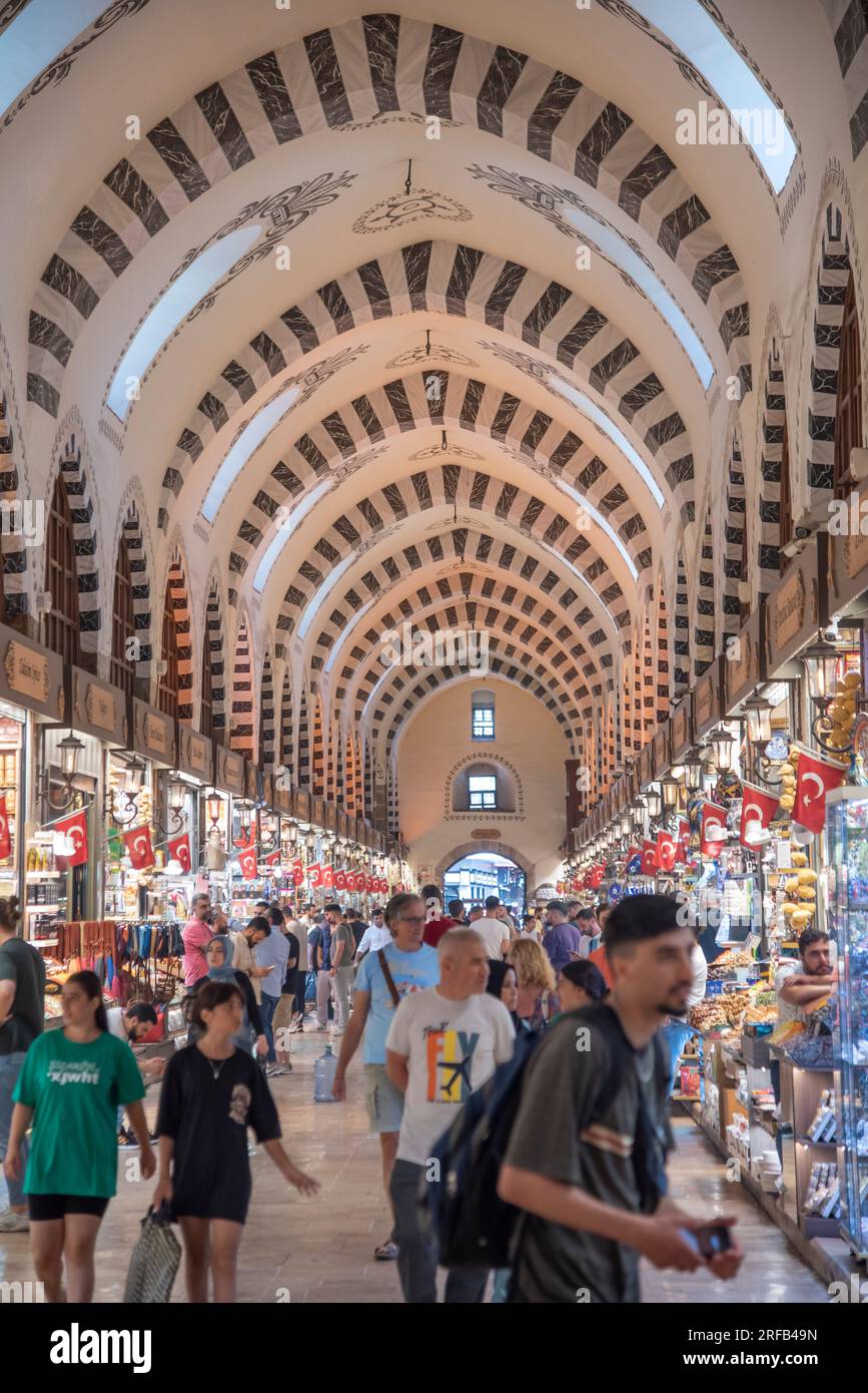 Una scena dal Bazaar delle spezie a Istanbul in Turchia Foto Stock