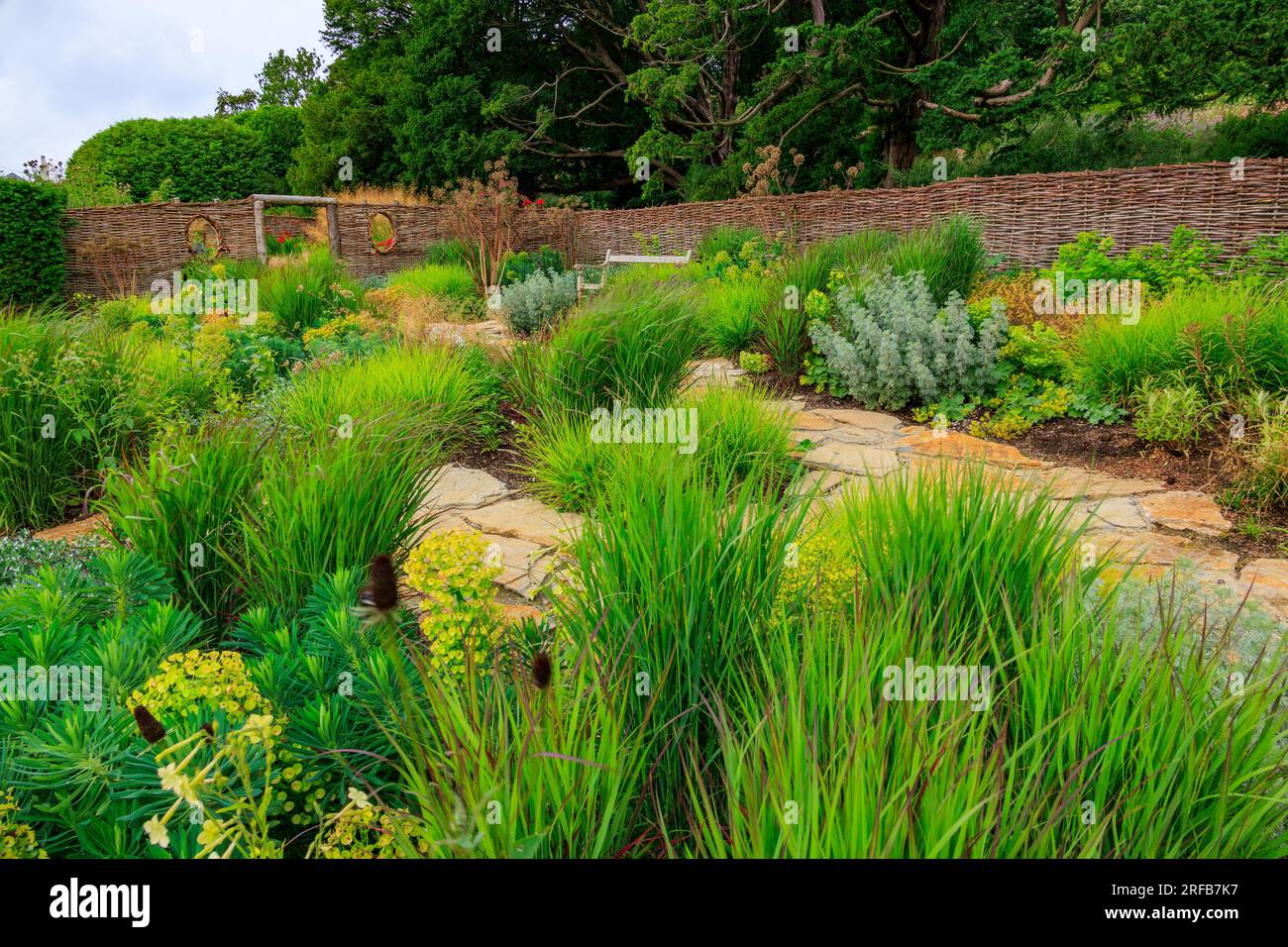 Il Green Garden è uno dei Colour Gardens del 'The Newt in Somerset', nr Bruton, Inghilterra, Regno Unito Foto Stock