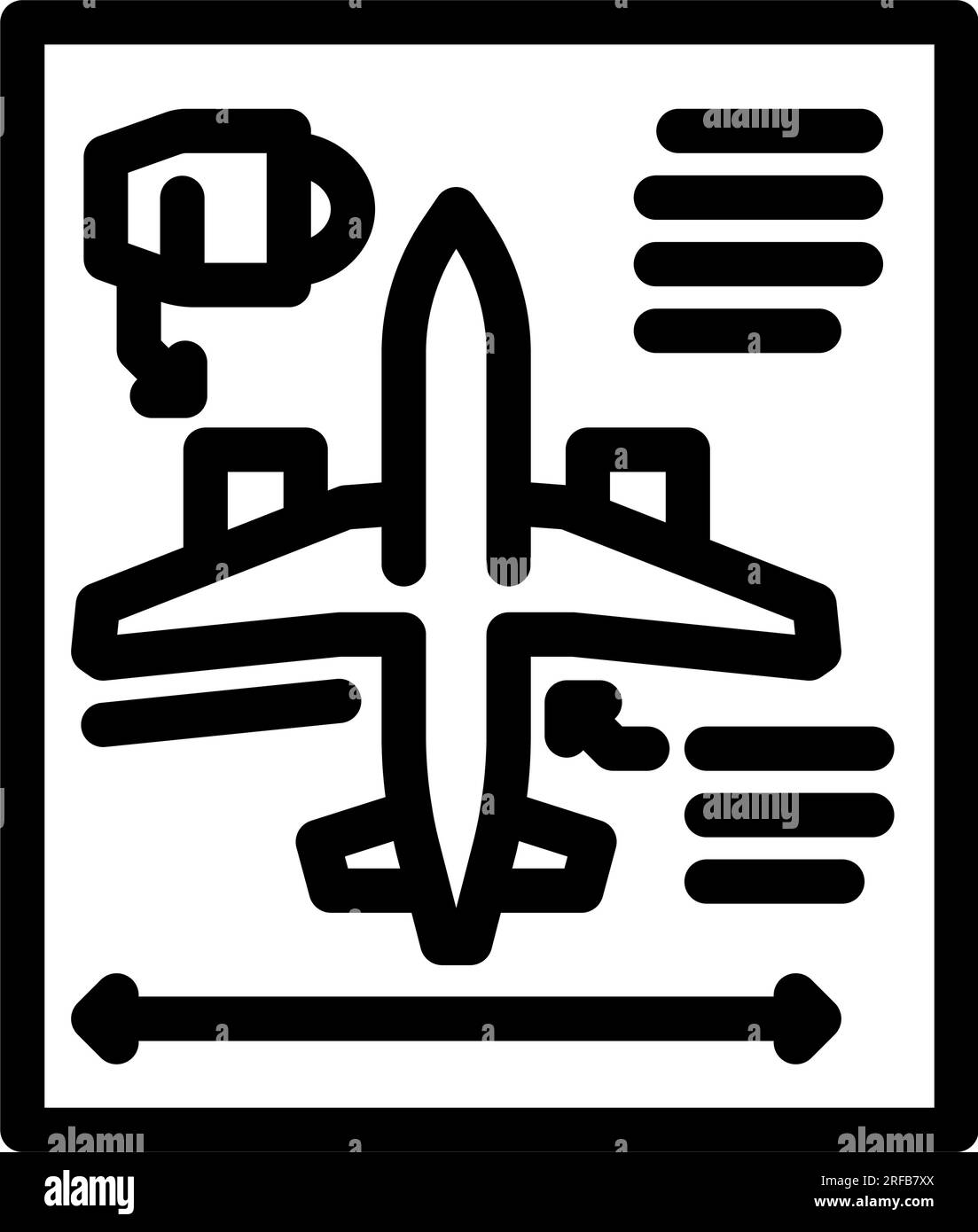 progettazione di aeromobili ingegnere aeronautico icona di linea illustrazione vettoriale Illustrazione Vettoriale