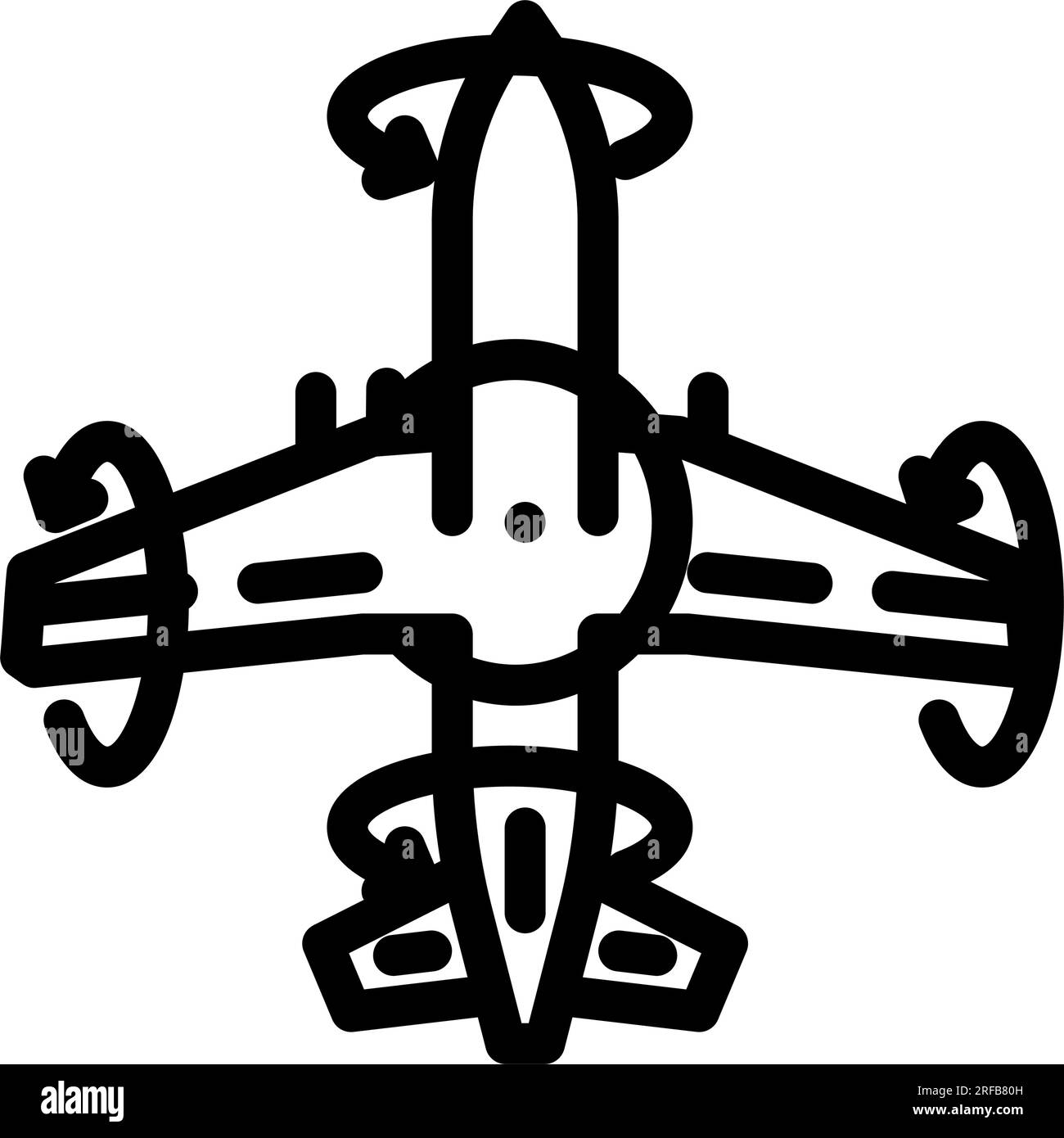 sistema di controllo del volo, icona di linea ingegnere aeronautico, illustrazione vettore Illustrazione Vettoriale