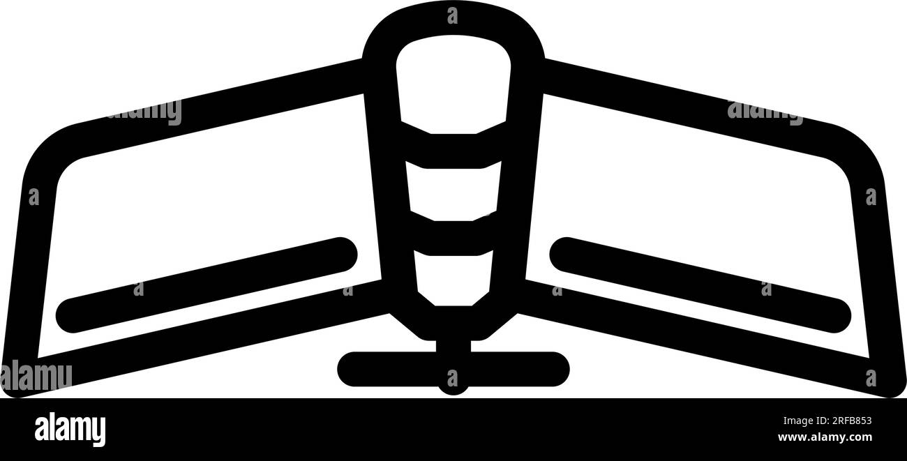 illustrazione vettoriale con icona di linea di un ingegnere aeronautico di un veicolo aereo senza equipaggio Illustrazione Vettoriale