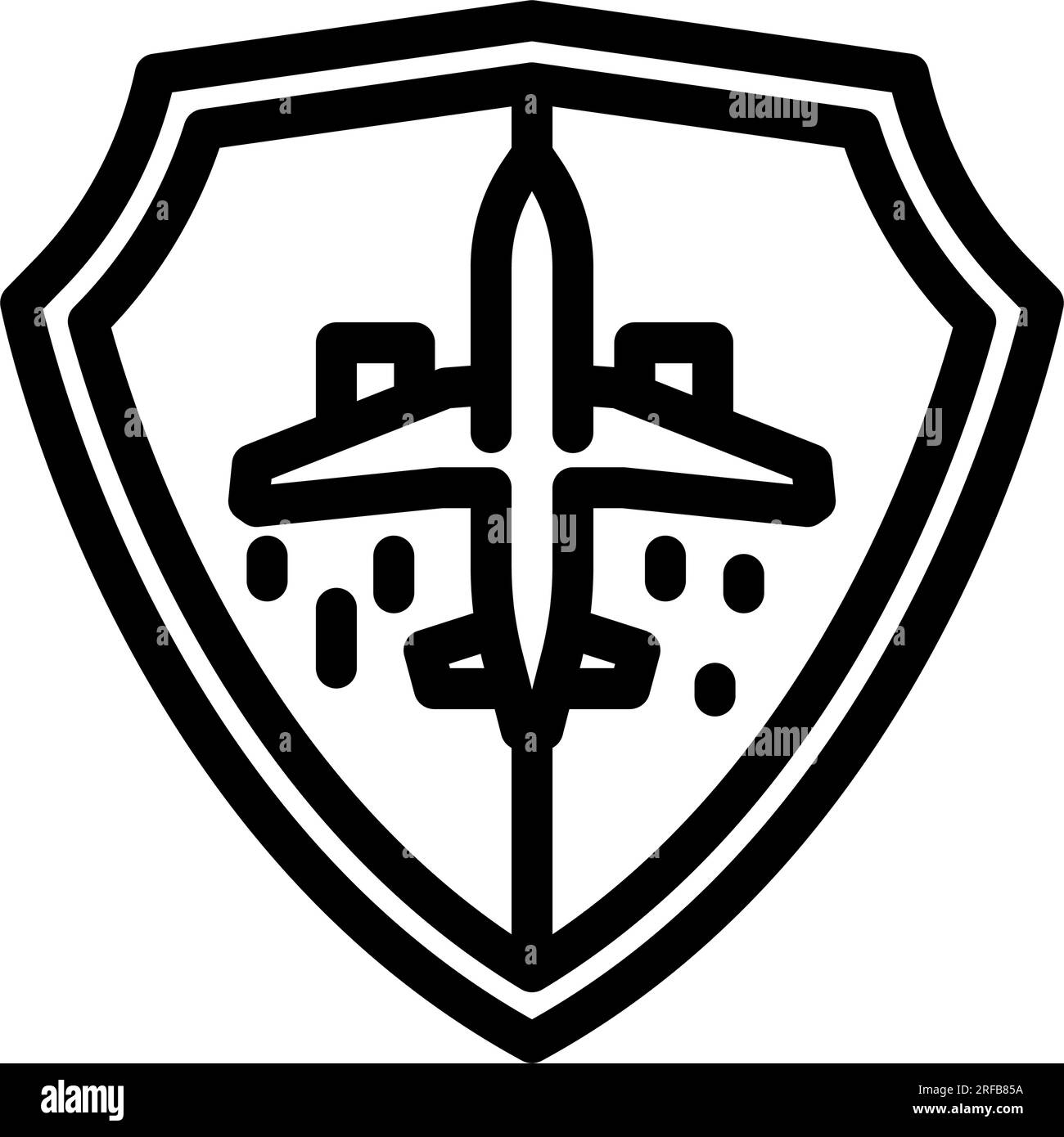 sicurezza aeronautica icona di linea ingegnere aeronautico illustrazione vettoriale Illustrazione Vettoriale