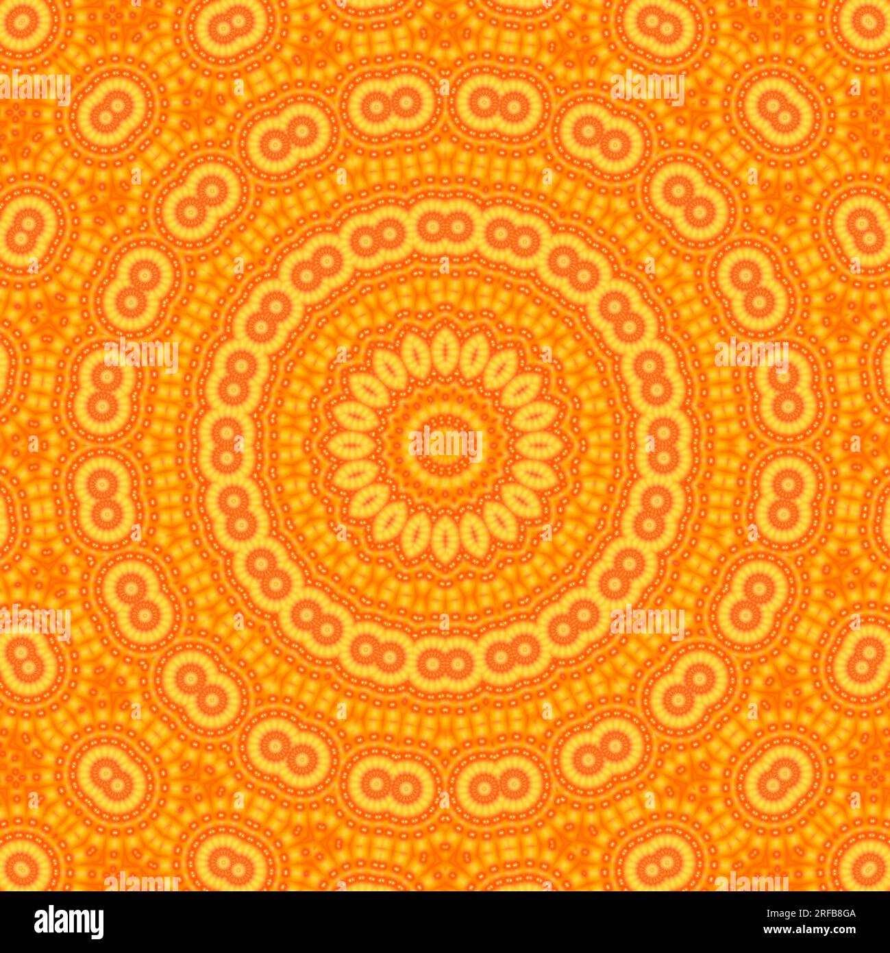 Arancio brillante background con astratto modello radiale Foto Stock