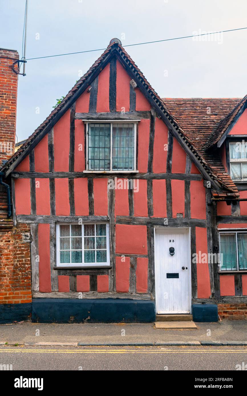 Regno Unito, Inghilterra, Suffolk, Lavenham, Water Street Foto Stock