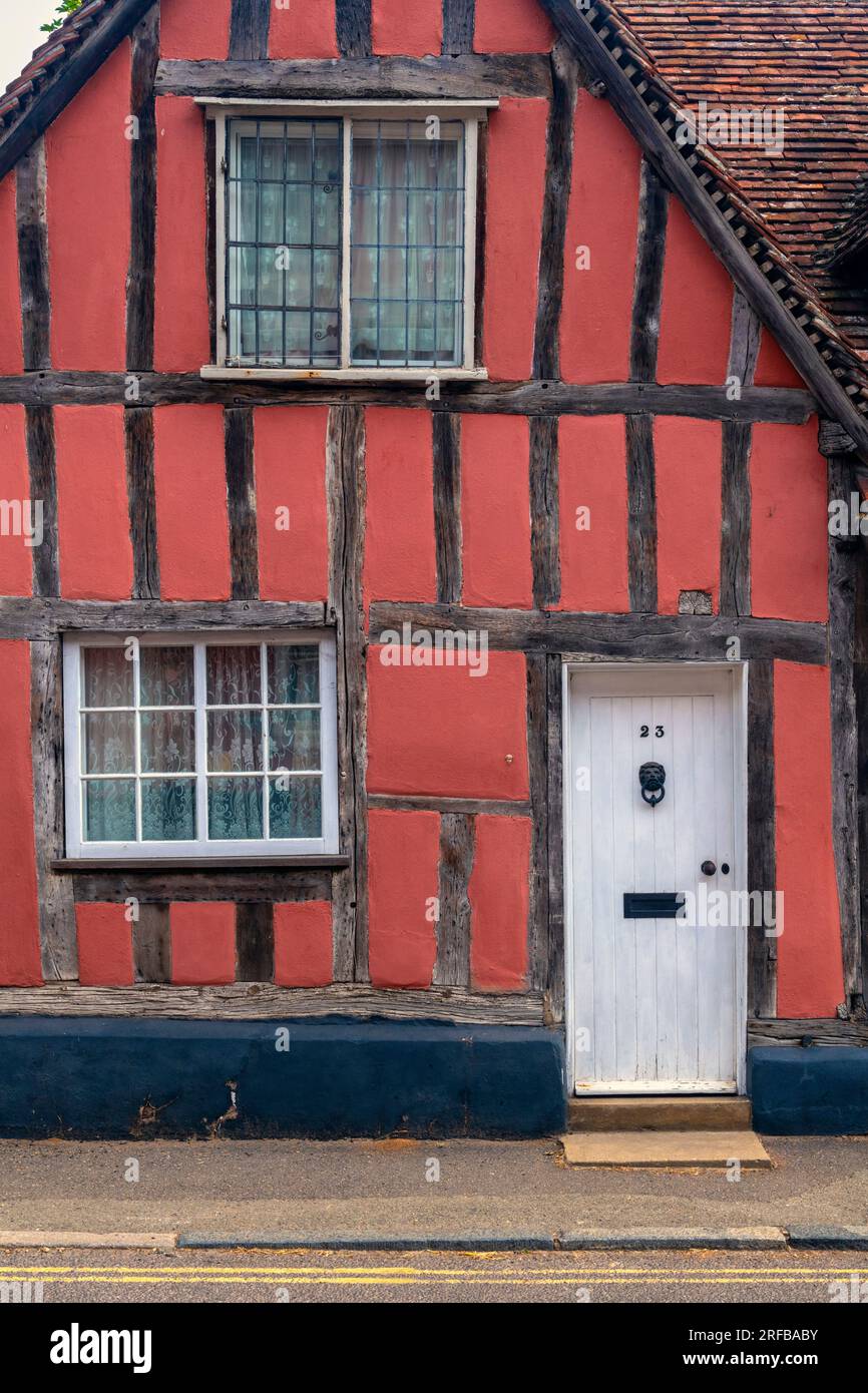 Regno Unito, Inghilterra, Suffolk, Lavenham, Water Street Foto Stock