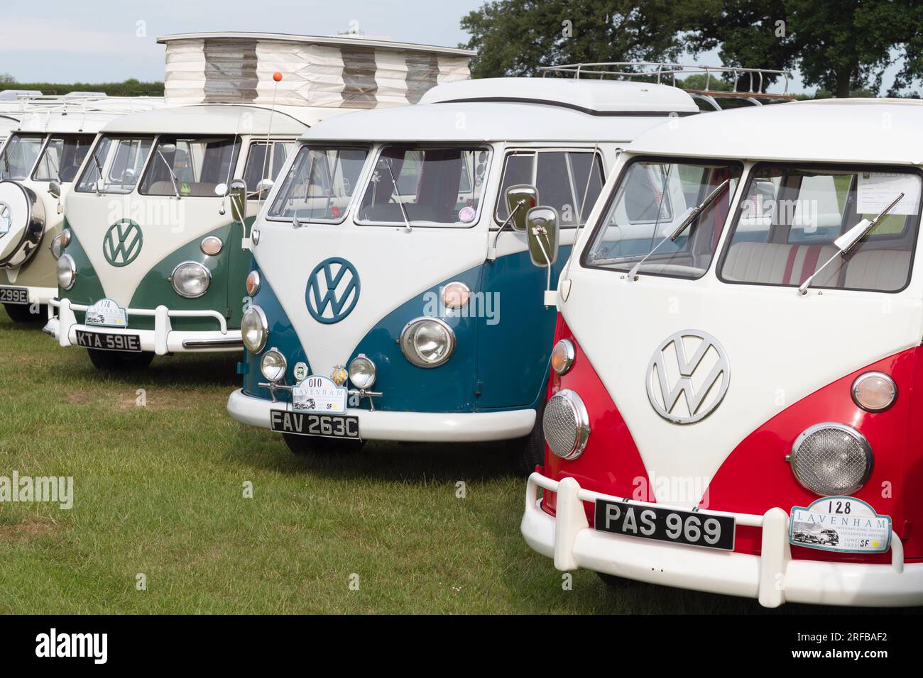 Regno Unito, Inghilterra, Suffolk, Lavenham, Volkswagen Car Show Foto Stock