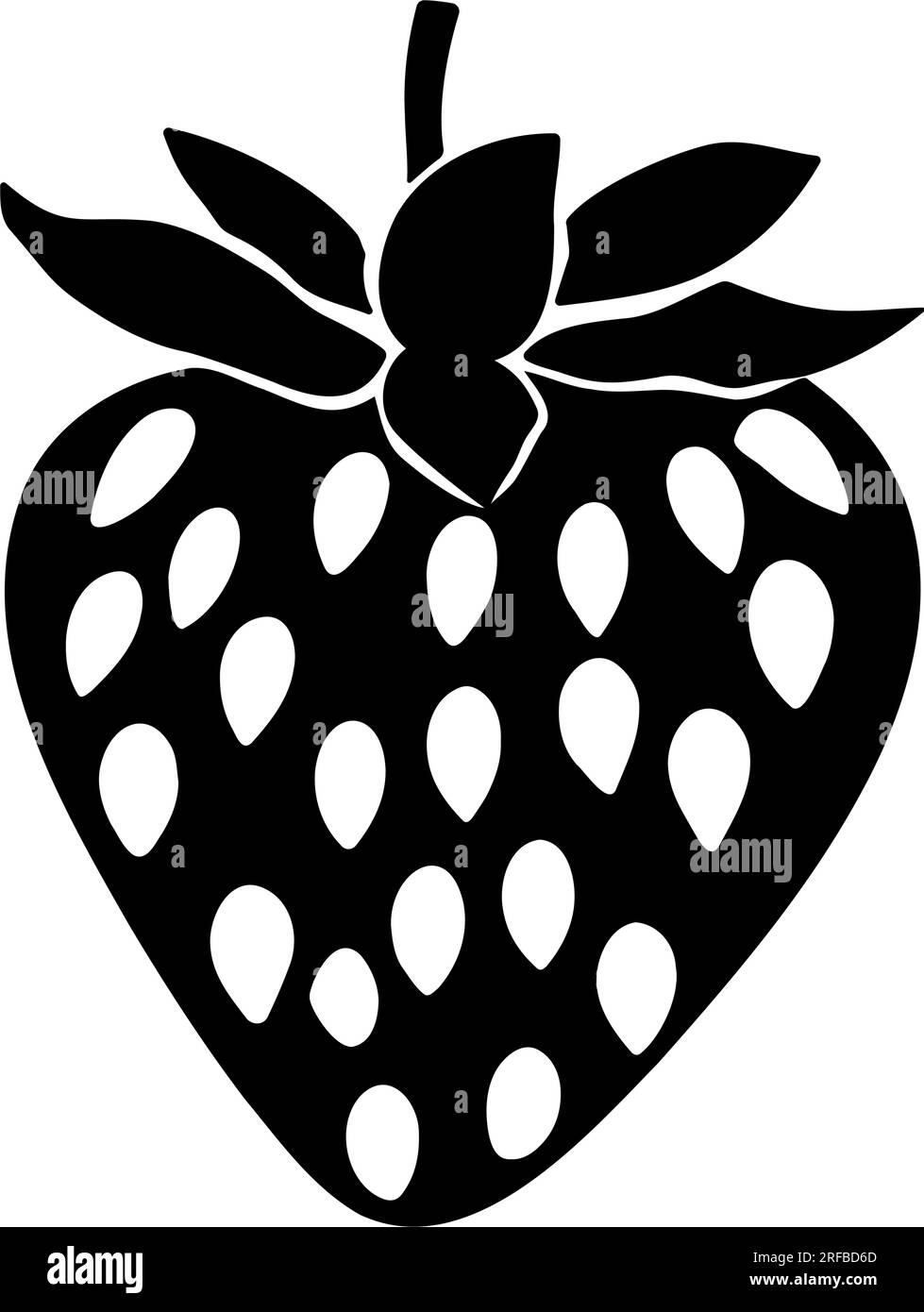 Icona della silhouette alla fragola isolata. Illustrazione vettoriale Illustrazione Vettoriale